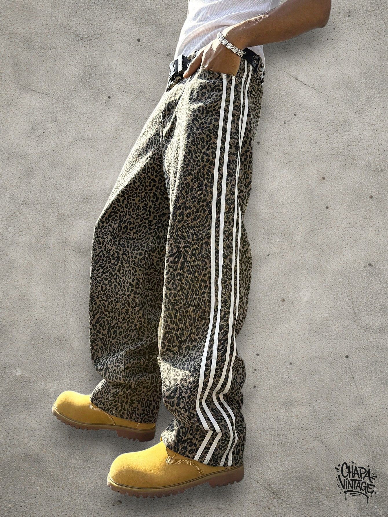 Japanese Brand Leopard striped jeans Size US 32 / EU 48 - 1 Thumbnail