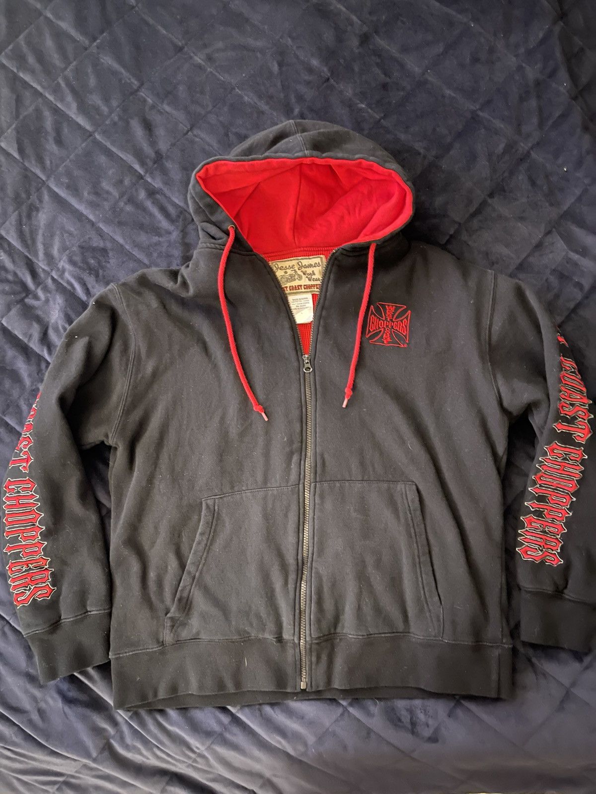 Vintage × West Coast Choppers Vintage West Coast Choppers Zip Up Hoodie Size US L / EU 52-54 / 3 - 1 Thumbnail