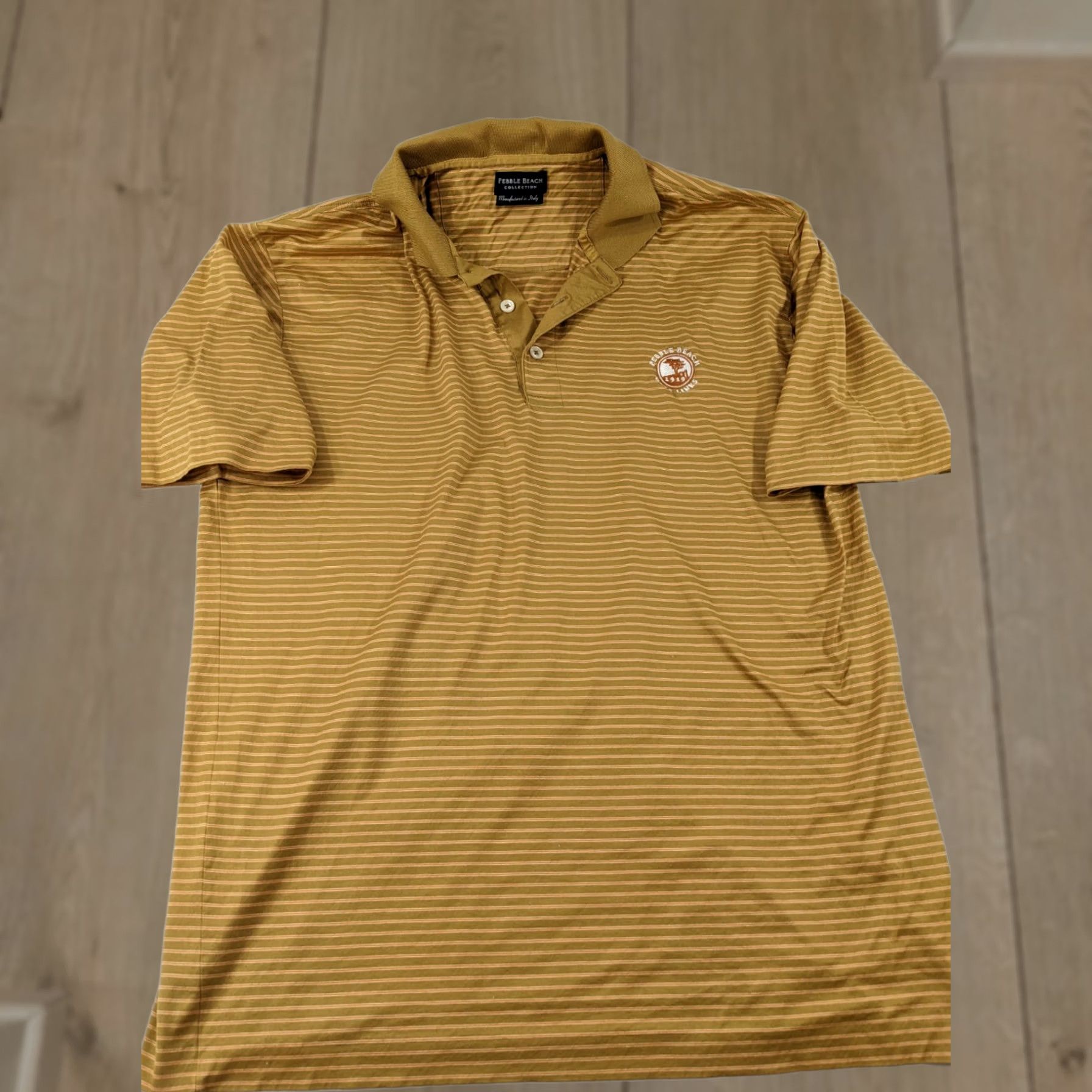Vintage VINTAGE Pebble Beach Collection Polo Shirt Mens Large Short Sleeve Striped Made Italy Size US L / EU 52-54 / 3 - 1 Thumbnail