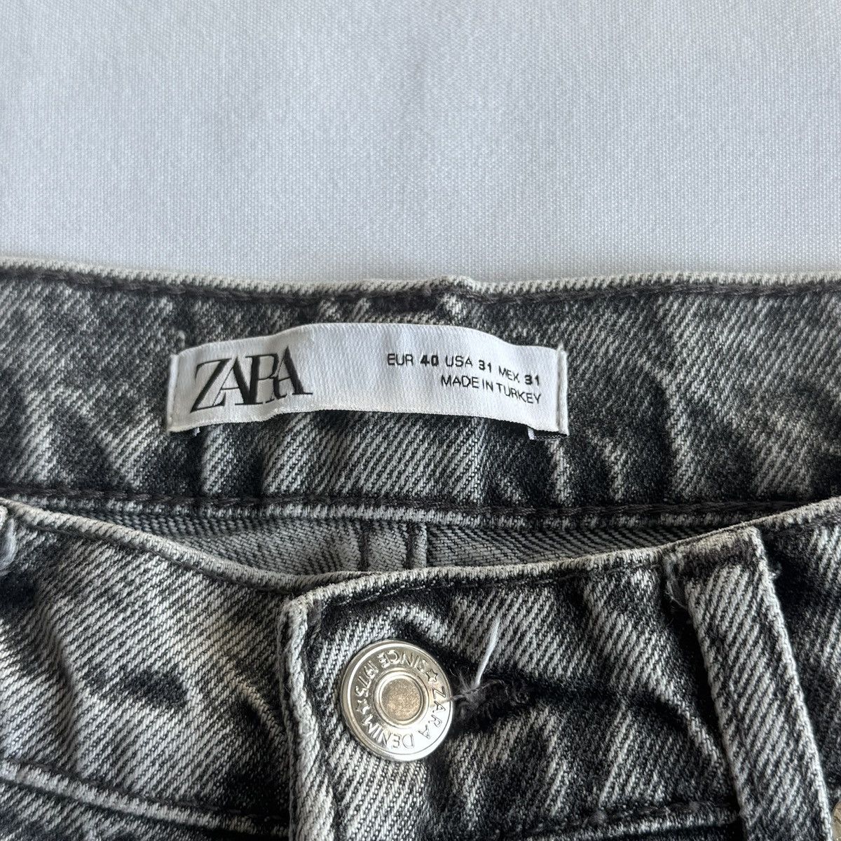 Zara Faded Grey Jeans Size US 31 - 4 Thumbnail