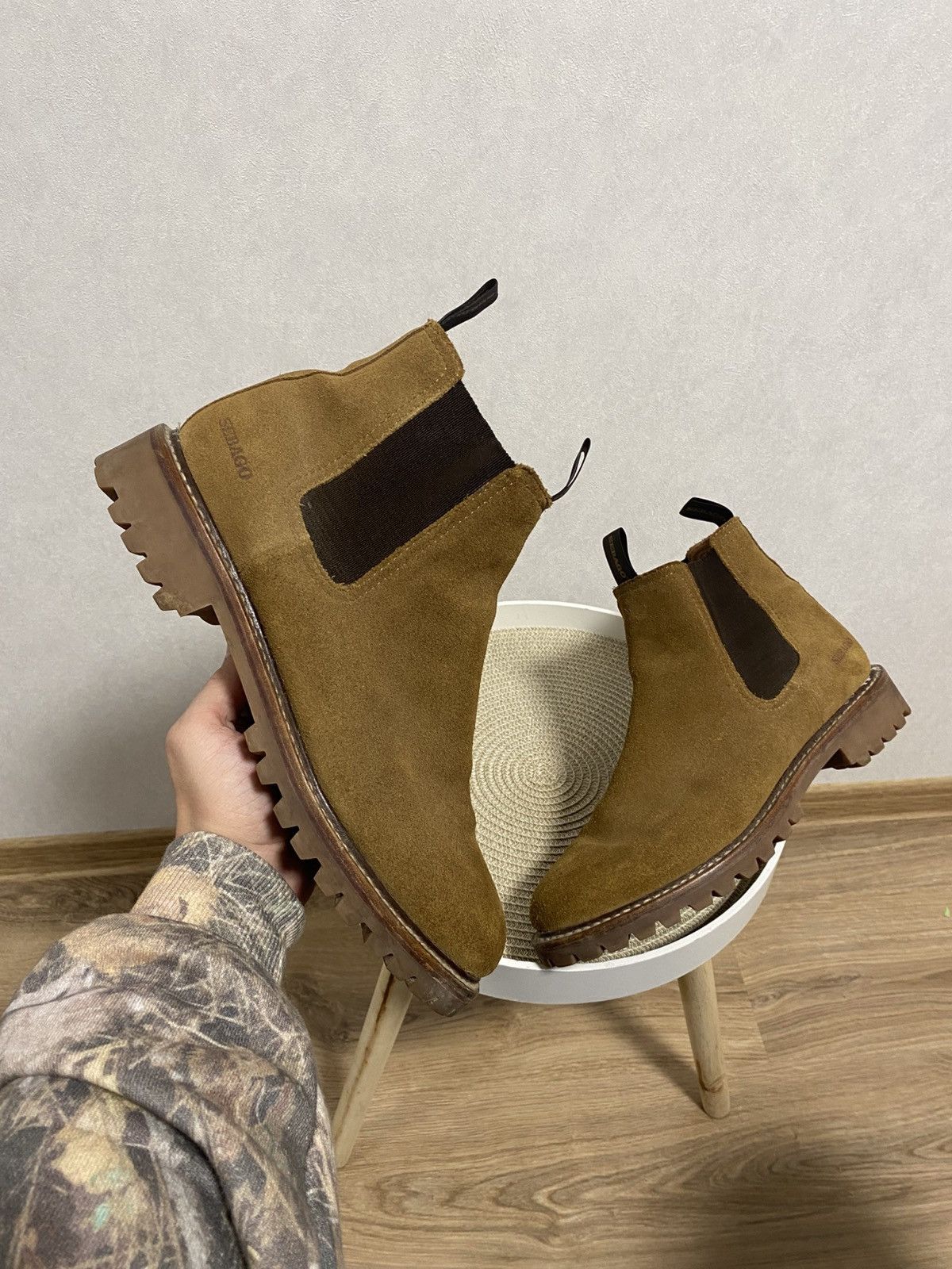 Sebago Sebago Brown Suede Chelsea Boots Size: 45 Size US 12 / EU 45 - 1 Thumbnail