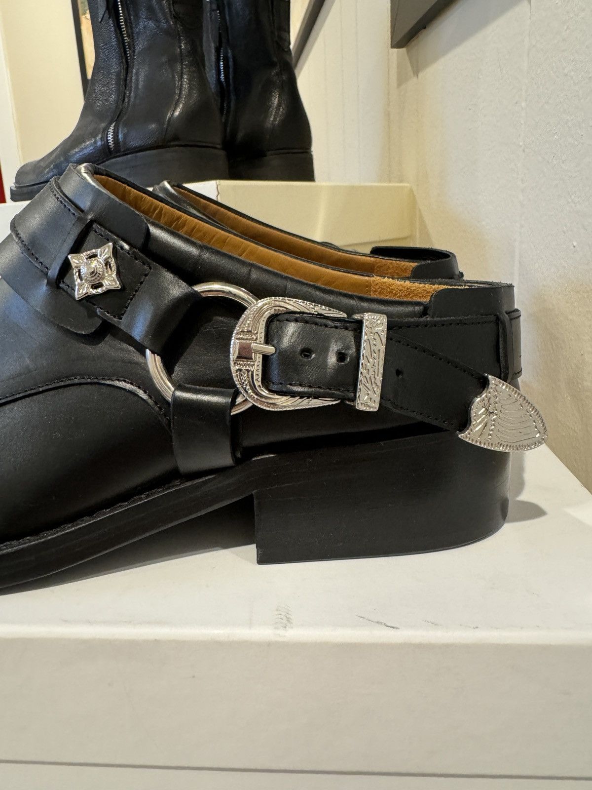 Ssense Toga Virilis Black Western Mule Cowboy Dress Shoe | Grailed