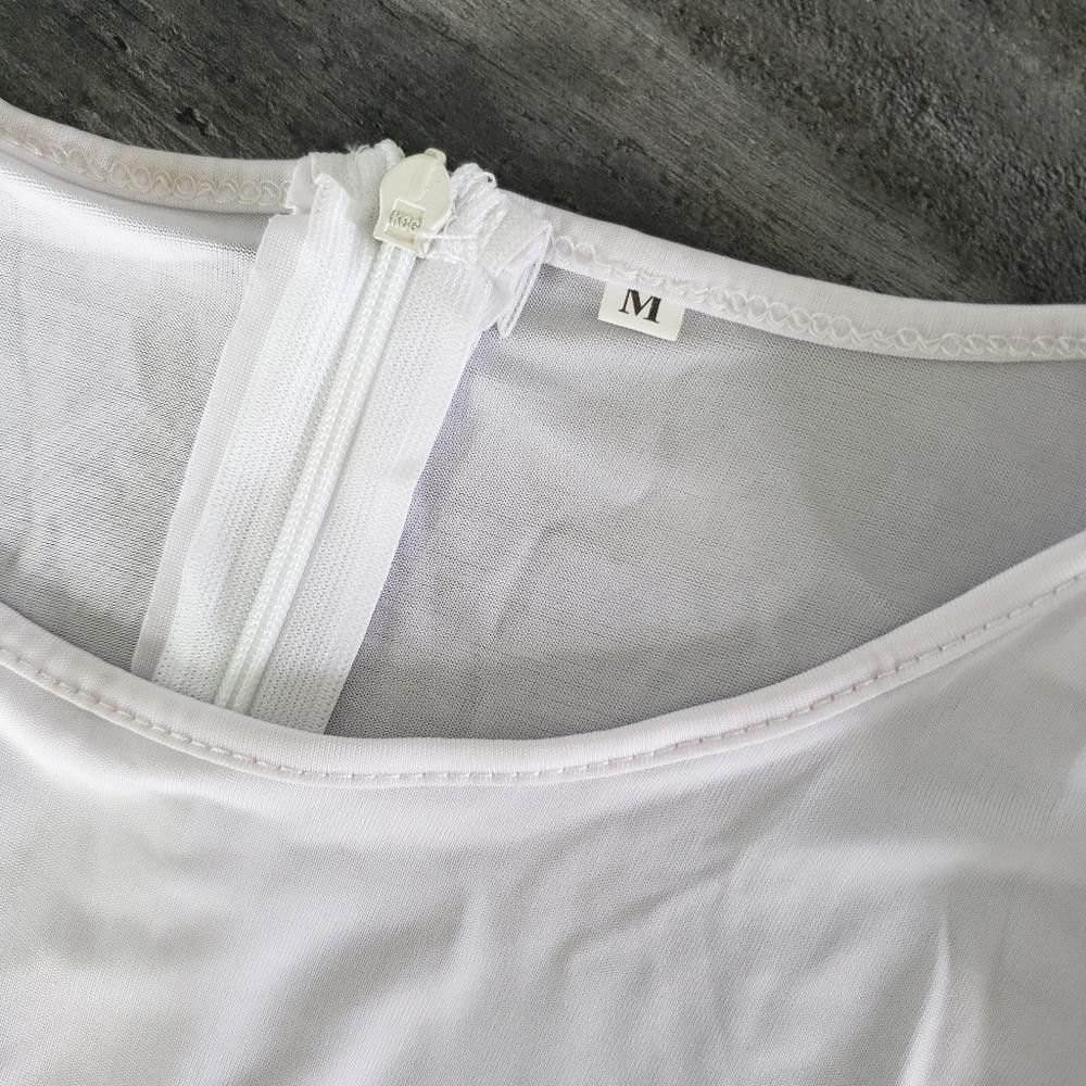 Designer White Classic Babydoll Pleated Mini Size M / US 6-8 / IT 42-44 - 3 Thumbnail