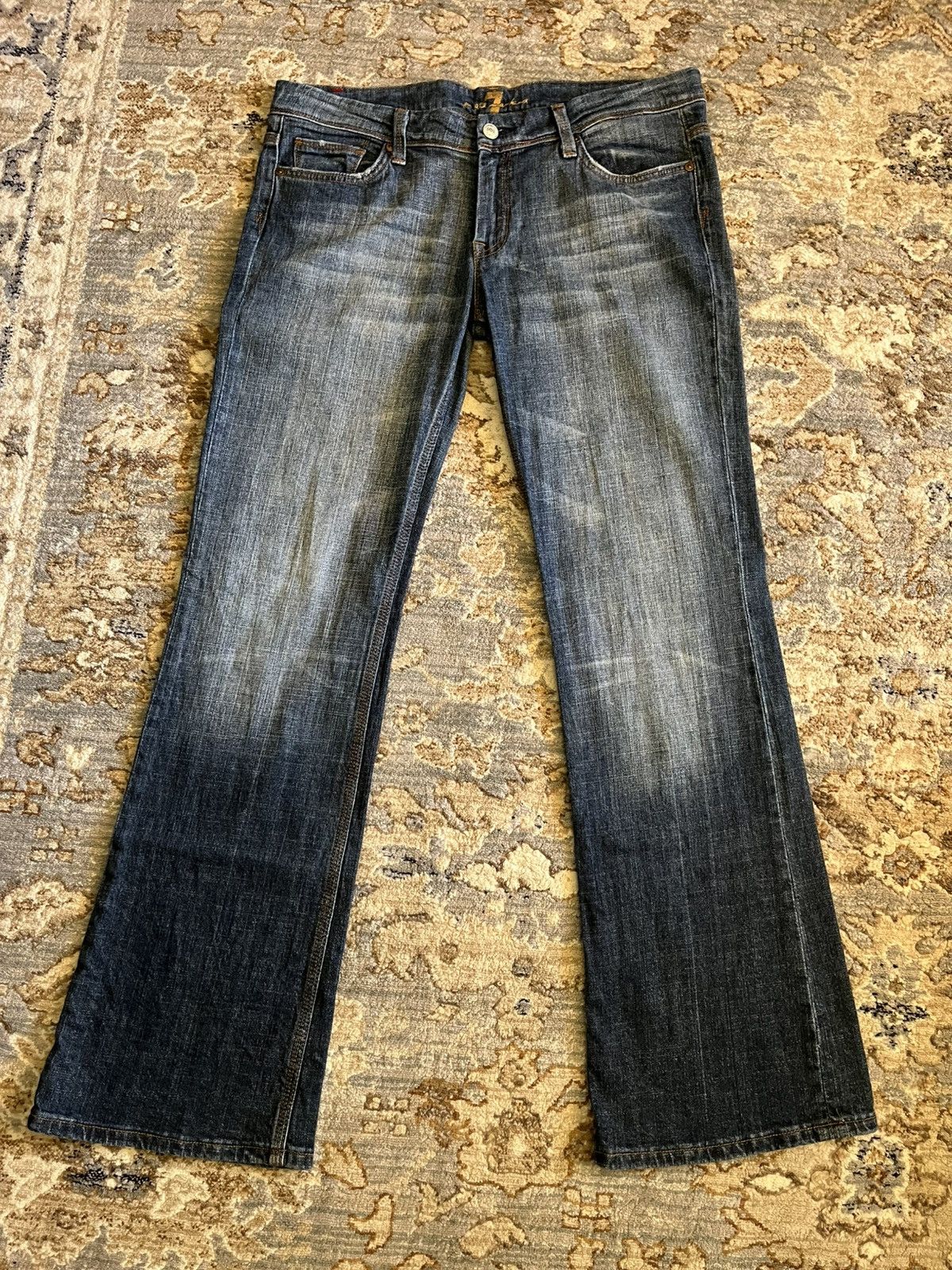 7 For All Mankind MADE IN USA 7FAM FLYNT FLAIRED JEANS 32x32 Size 32" / US 10 / IT 46 - 3 Thumbnail