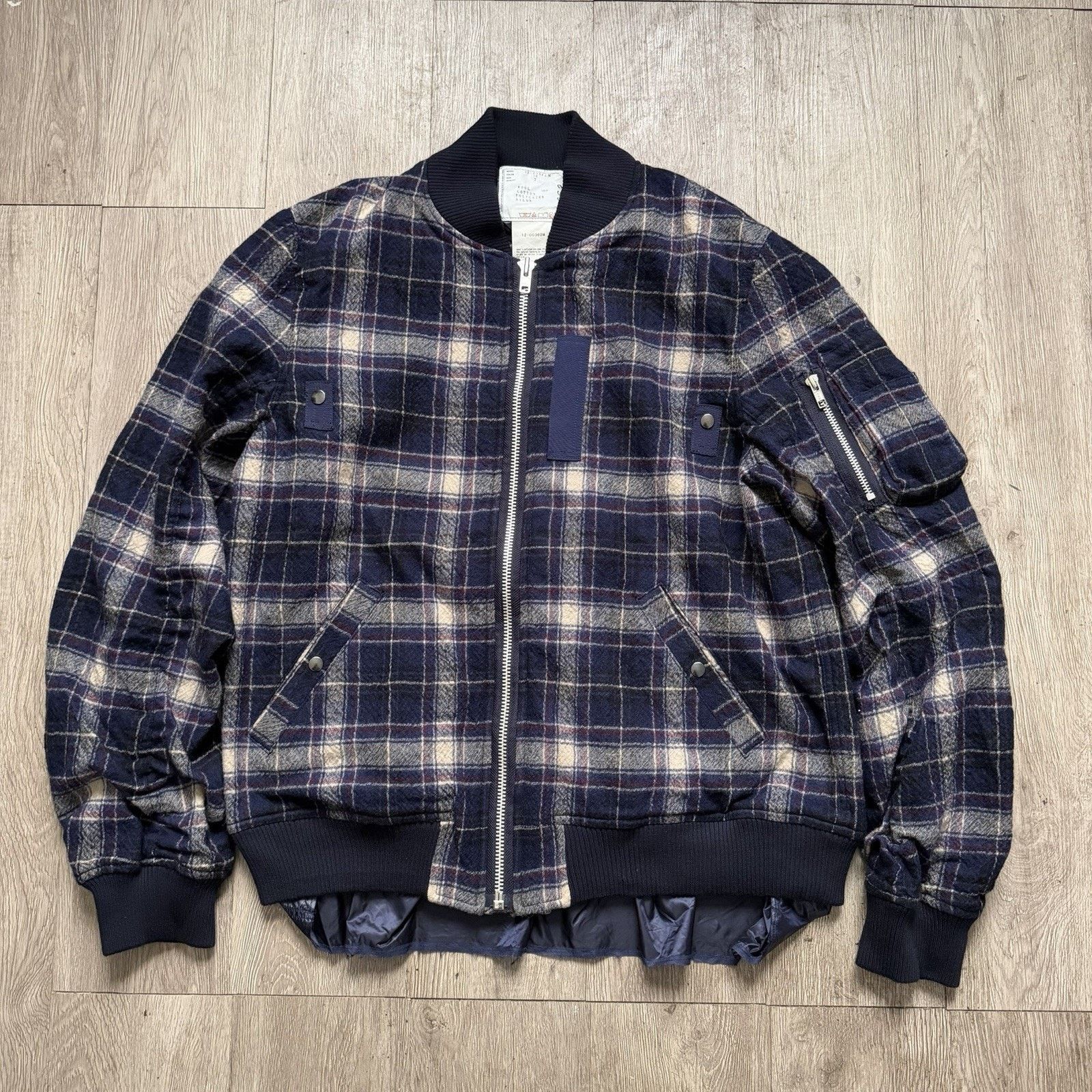Sacai SACAI Flannel Plaid BOMBER JACKET Sz 3 Made In Japan Size US L / EU 52-54 / 3 - 1 Thumbnail