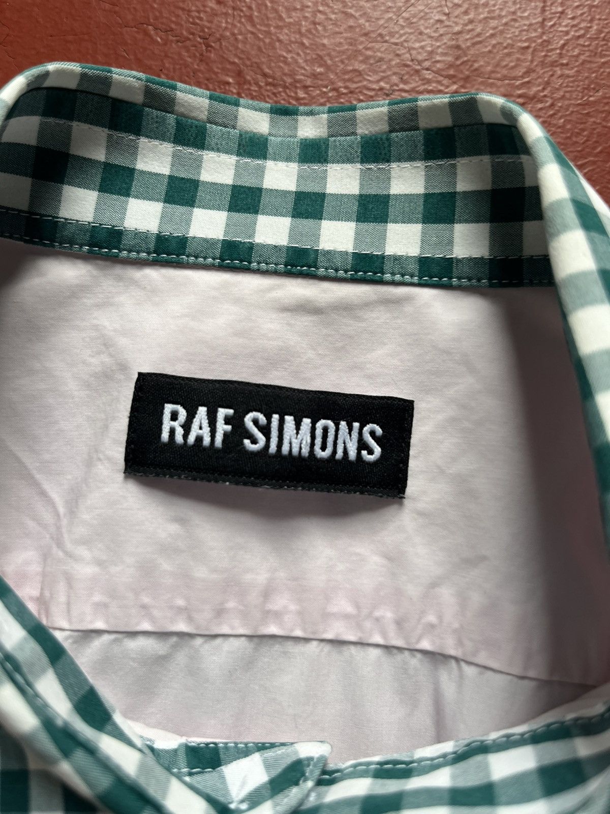Raf Simons RAF Simons Men’s Darted Short Sleeve Pink Shirt With Gingham Size US S / EU 44-46 / 1 - 3 Thumbnail