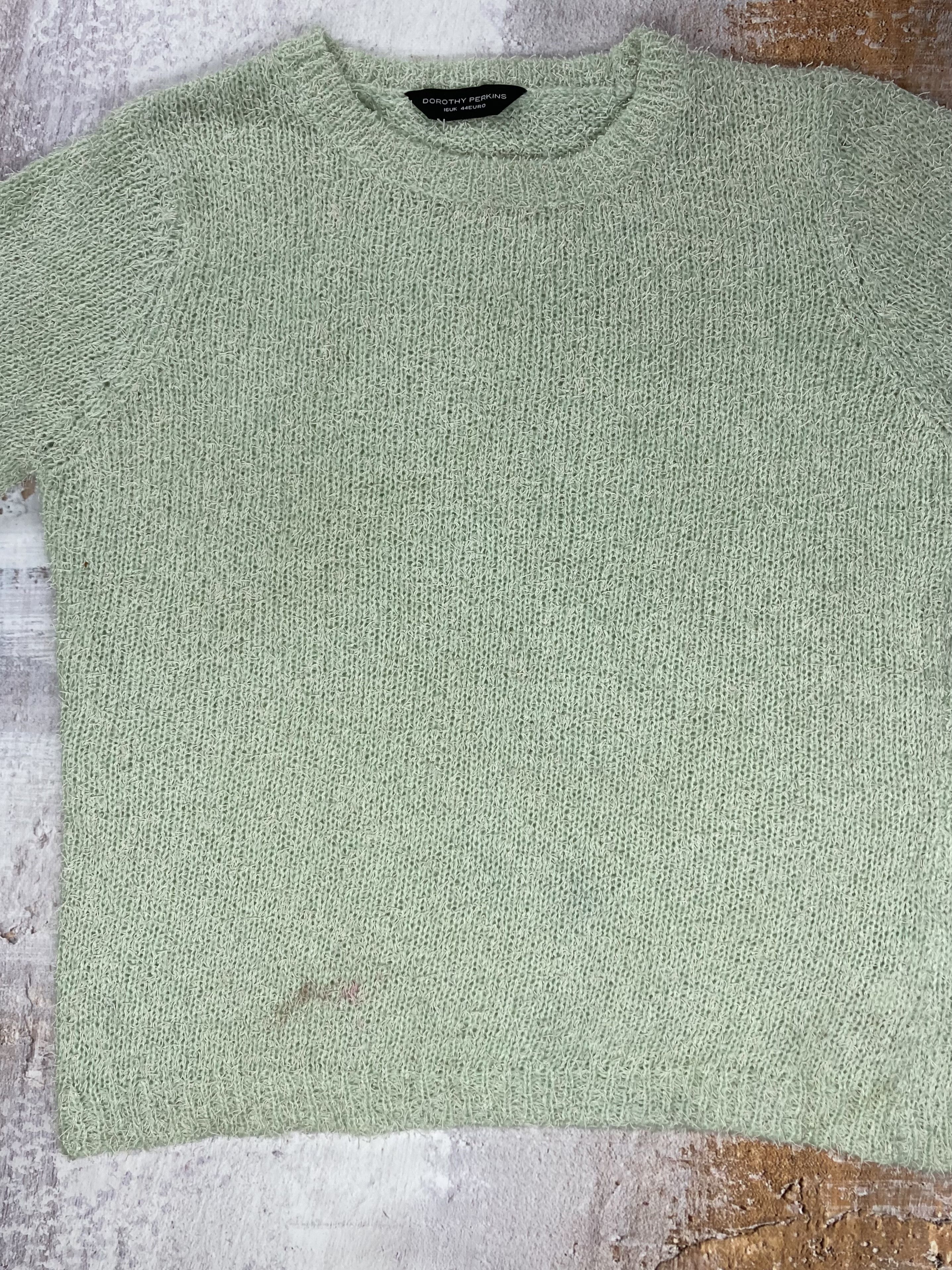 Vintage Vintage Knitted Sweater Short Sleeve Women’s Size 16UK/44 EU Size XL / US 12-14 / IT 48-50 - 2 Thumbnail