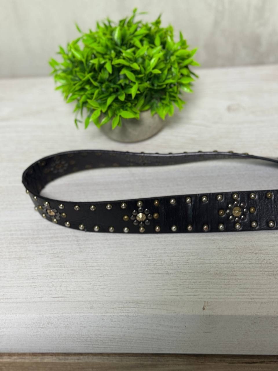 If Six Was Nine VTG Western Leather Belt Cowboy Y2K 00s USA Size 90 cm Size ONE SIZE - 6 Thumbnail