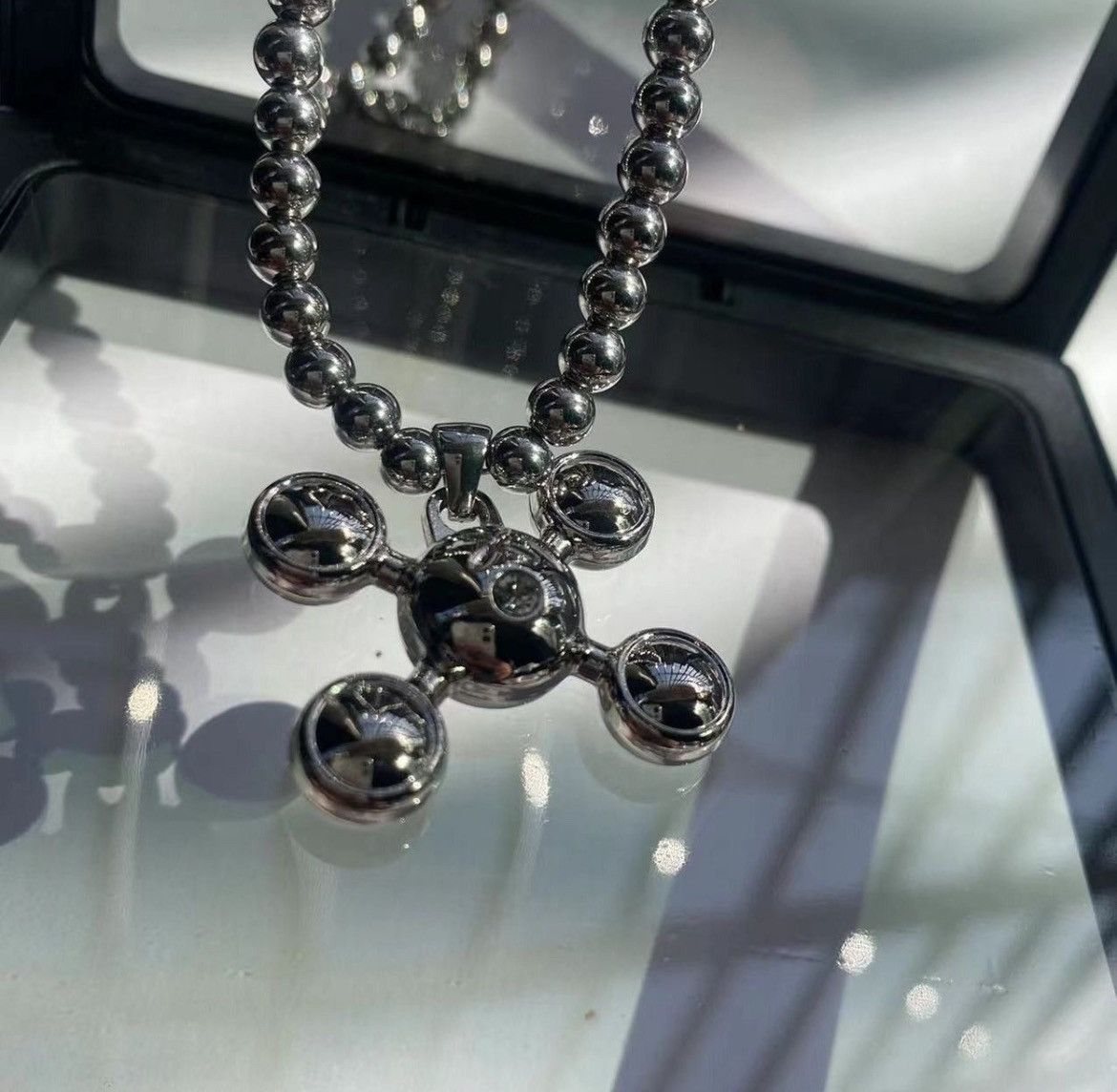 Jewelry Bead Chain Quadangle Ball Necklace Size ONE SIZE - 2 Thumbnail