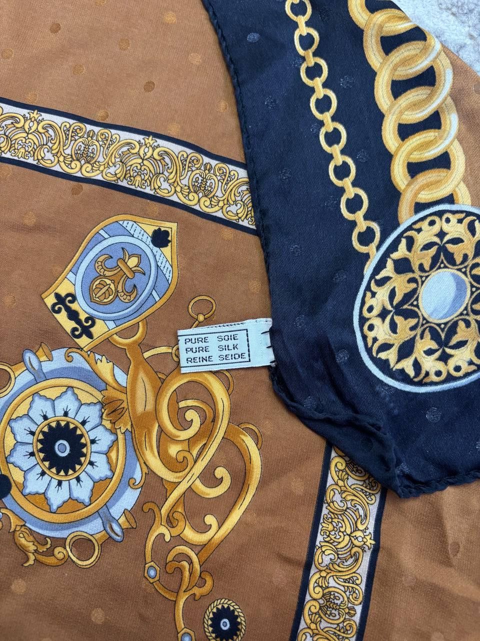 Vintage Vintage Renato Balestra Silk Scarf - Equestrian Chain Motif Size ONE SIZE - 9 Thumbnail