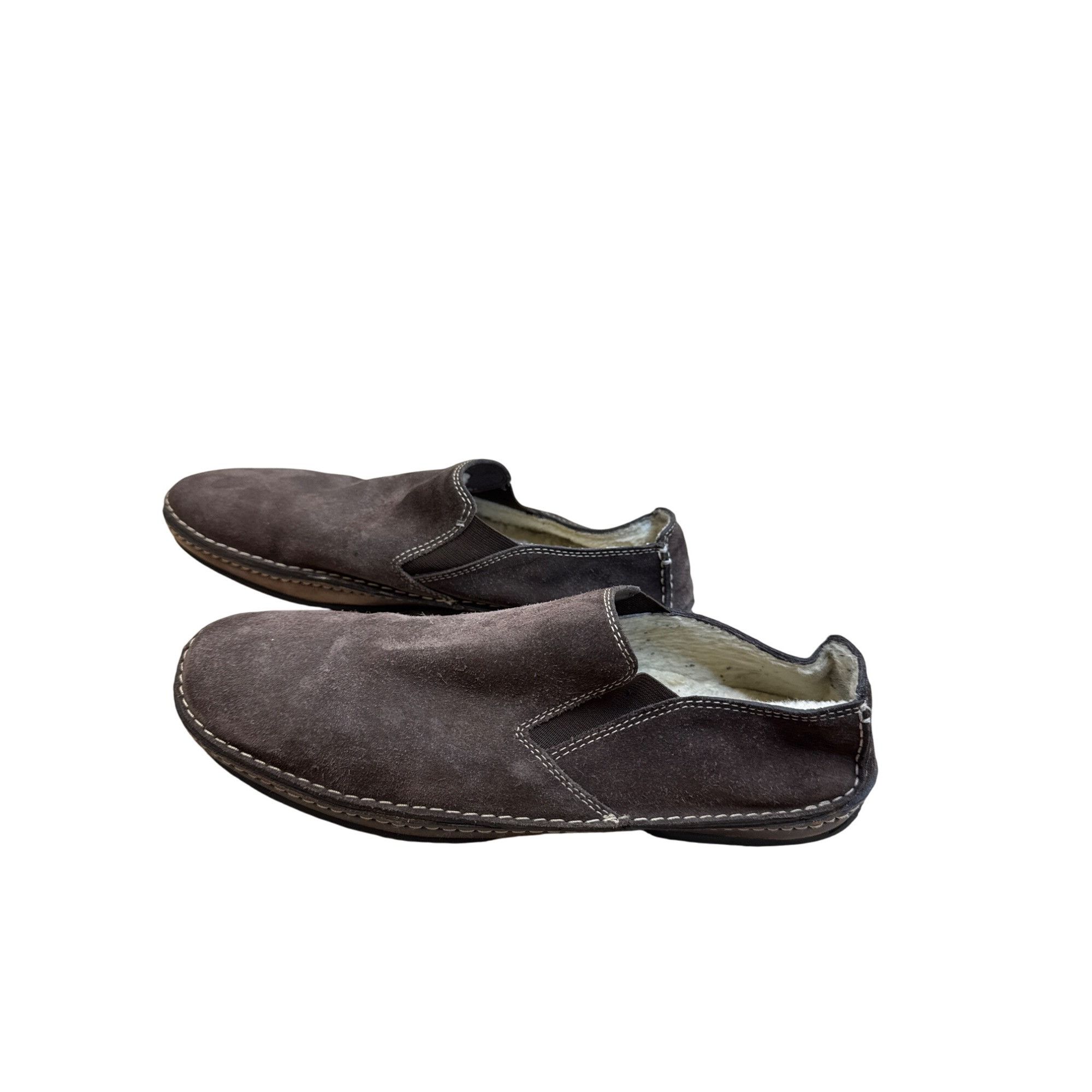 Cole Haan Cole Haan Mens Faux Fur Lined Brown Suede Slipon Loafers Siz Size US 9.5 / EU 42-43 - 3 Thumbnail