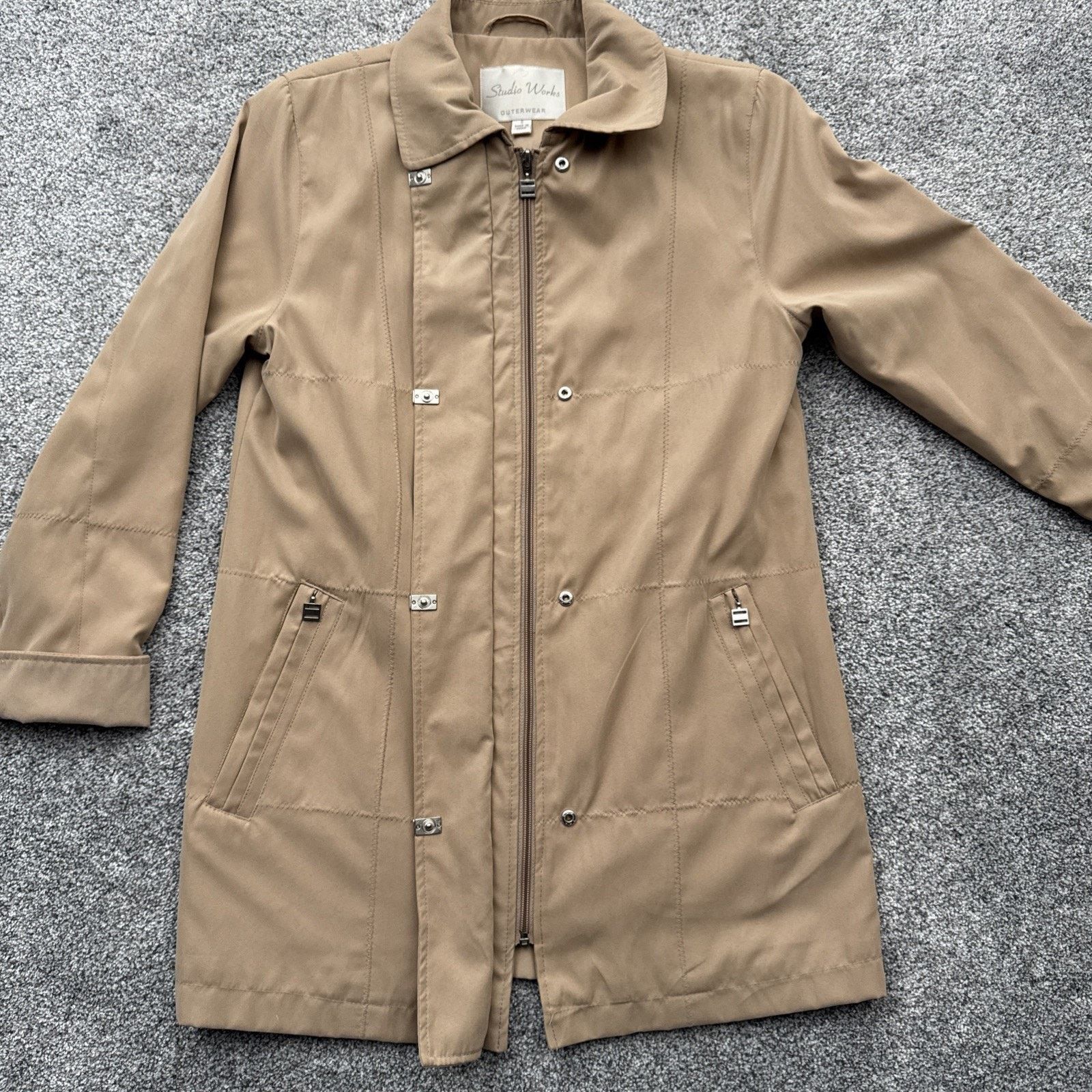 Other Vintage 90s Trench Coat Women Small Office Light Academia Size S / US 4 / IT 40 - 12 Thumbnail