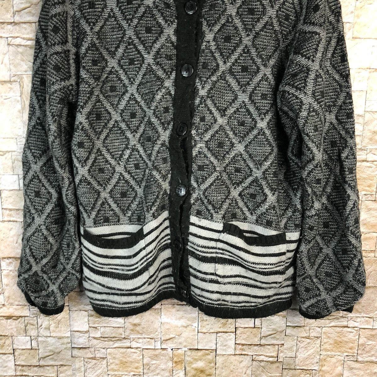 Japanese Brand More Planta Grey Cardigan Knitwear sweater #A812 Size US M / EU 48-50 / 2 - 6 Thumbnail