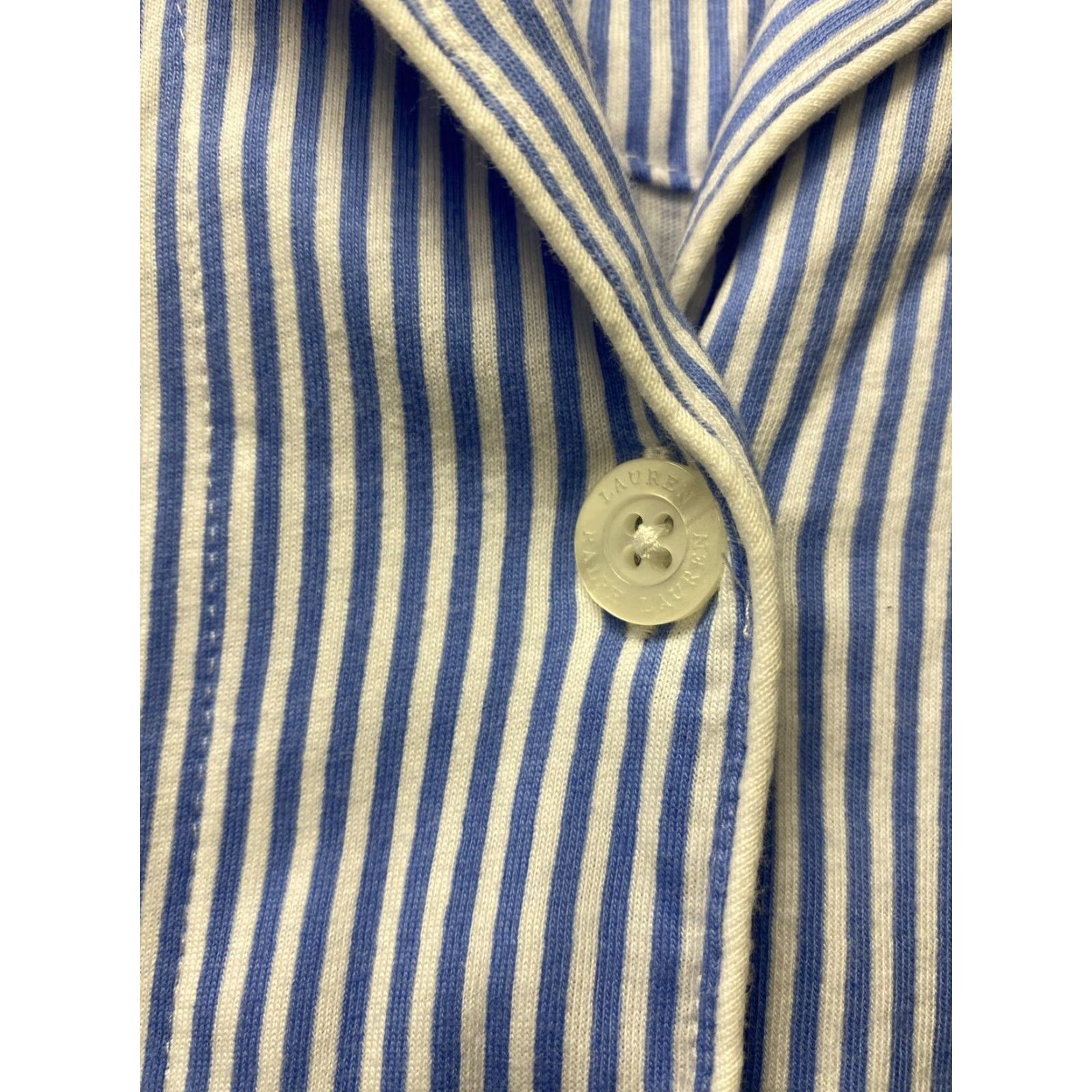 Ralph Lauren VINTAGE Ralph Lauren Women’s Pajama Shirt Button-Up XL Blue Striped Sleepwear 38-66 Size XL / US 12-14 / IT 48-50 - 4 Thumbnail
