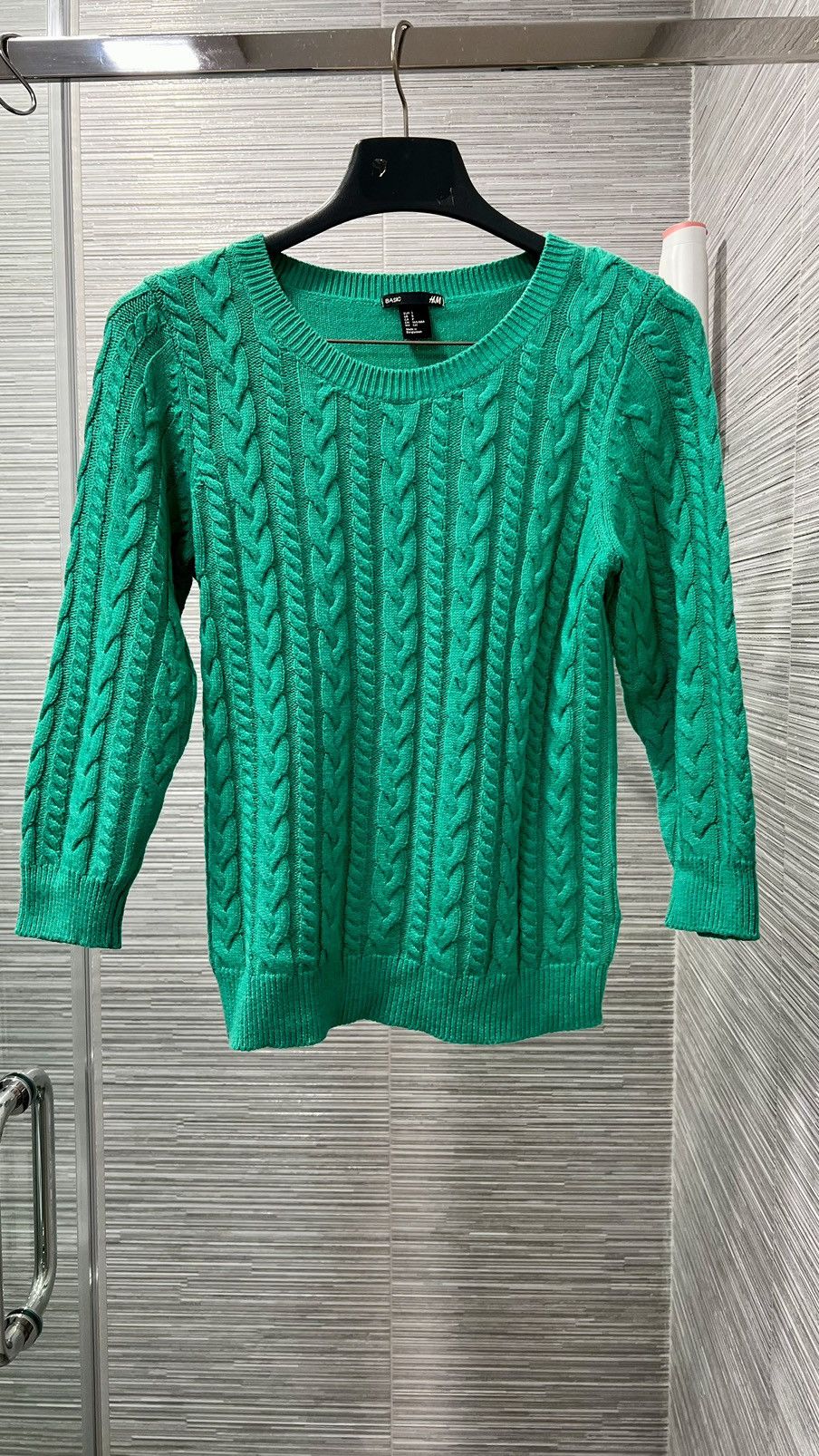 H&M Women’s H&M Basic Green Cable Knit Sweater Size S knit Size S / US 4 / IT 40 - 4 Thumbnail