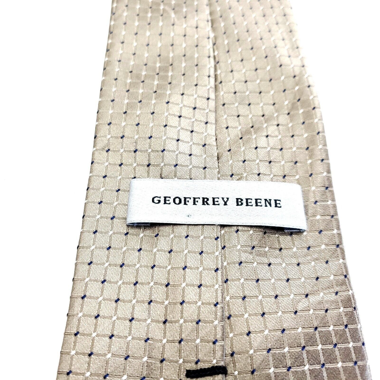 Other Geoffrey Beene Tan Woven Check Silk Tie Size ONE SIZE - 3 Thumbnail