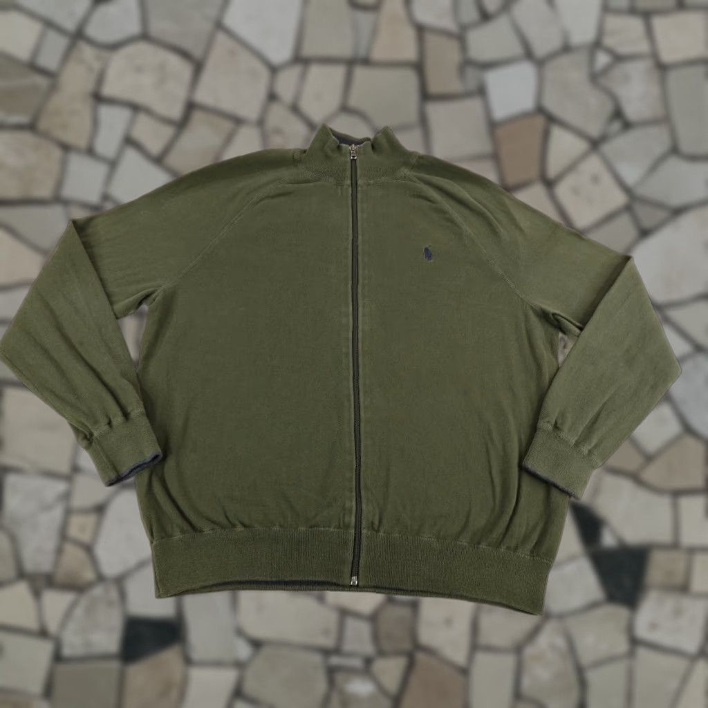 Polo Ralph Lauren VINTAGE Polo Ralph Lauren Sweater Shirt Mens XL Green Full Zip Knit Logo Pony Mens 80s 90s Classic Outdoor zipper Size US XL / EU 56 / 4 - 1 Thumbnail