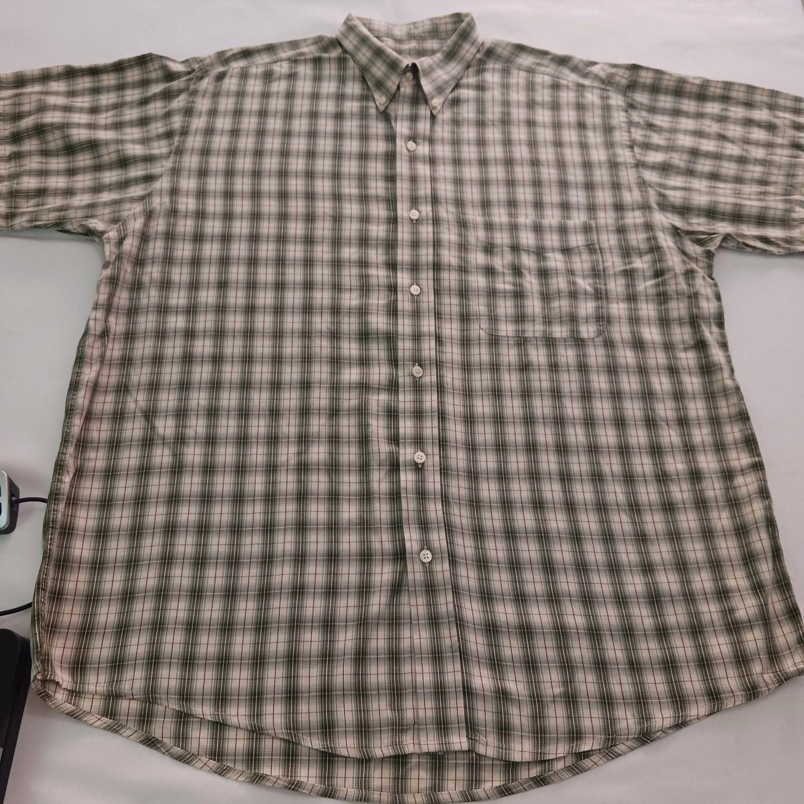 Designer Arturo Calle Men's Cotton Green/Beige Plaid Shirt XL Size US XL / EU 56 / 4 - 1 Thumbnail