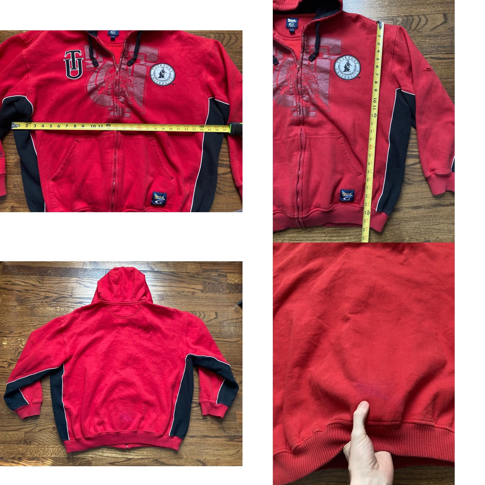 G-III VINTAGE Y2K Tuskegee University Hoodie Sweatshirt XL Red G-III Carl Banks HBCU Men Size US XL / EU 56 / 4 - 8 Thumbnail