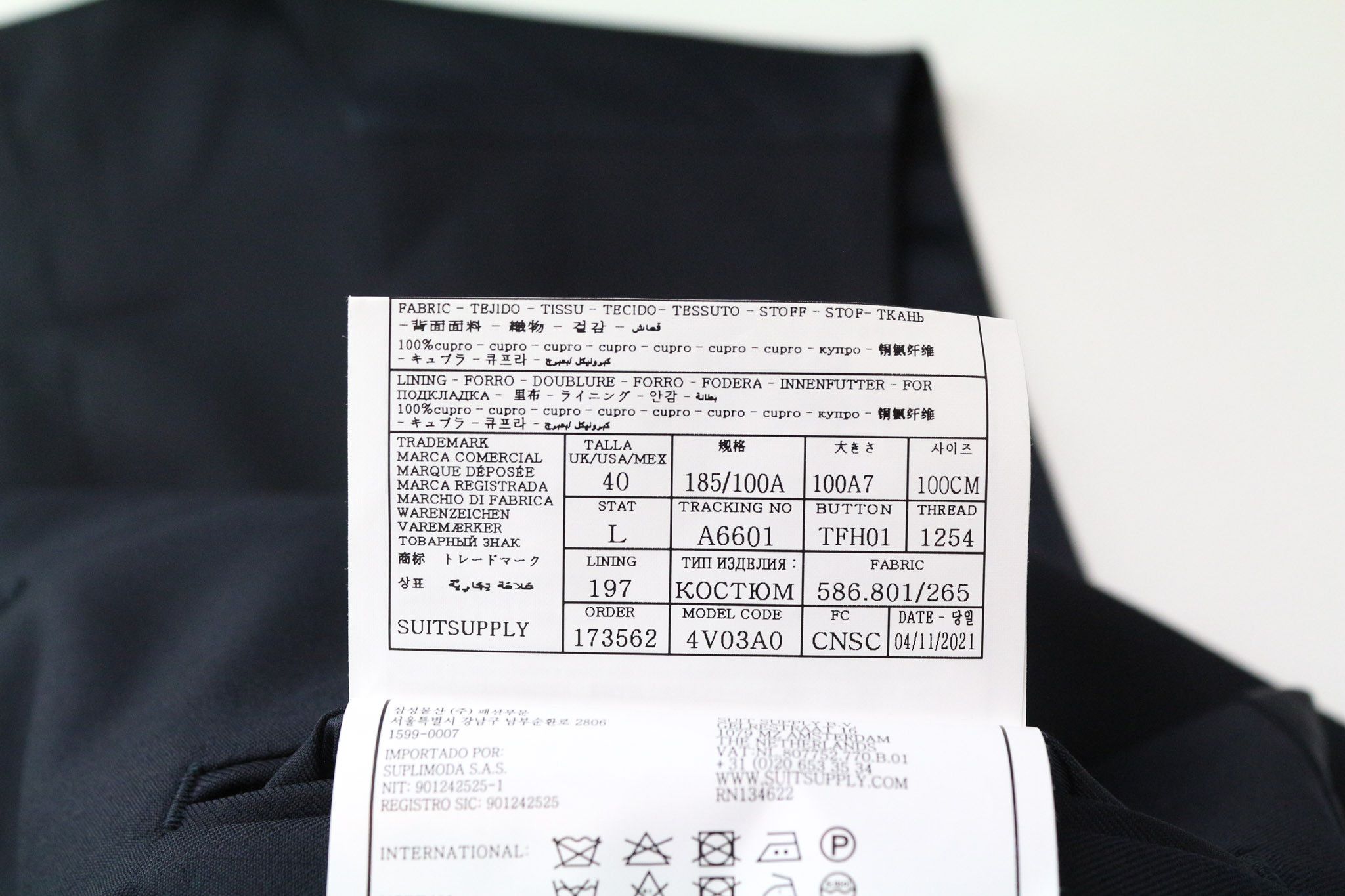 Suitsupply FERRARA UK40L Dark Blue Wool 2 Piece Suit 75699 Size 40L - 9 Thumbnail