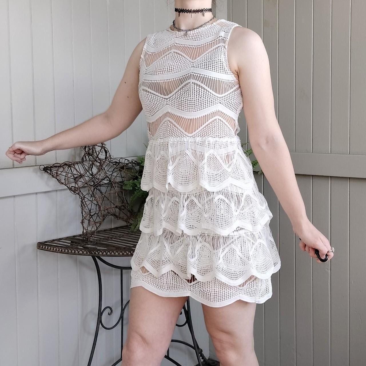 Designer Mossman Dress A Line Mini Lace Wedding Spanish Renaissance Size M / US 6-8 / IT 42-44 - 5 Thumbnail