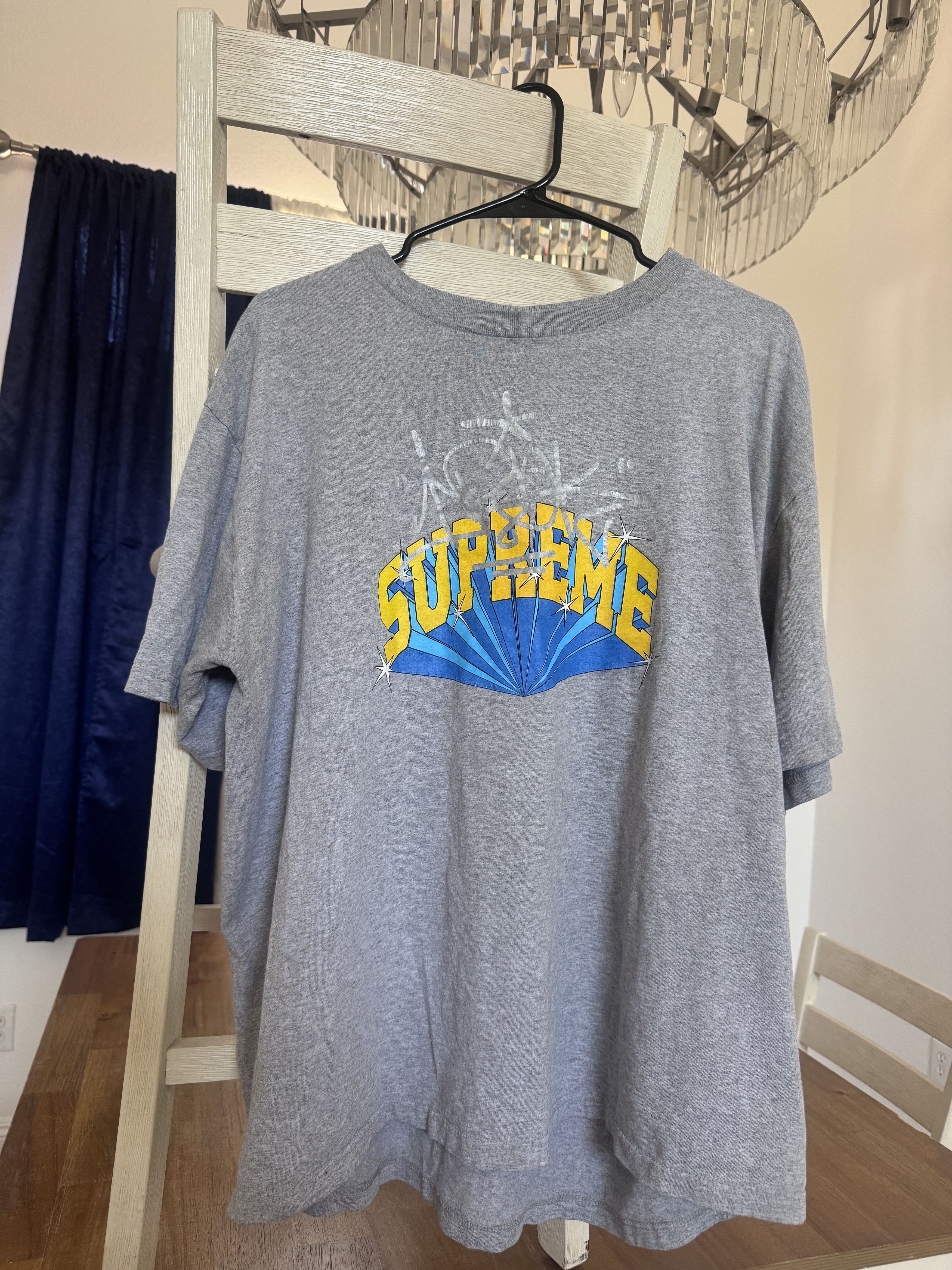Supreme Supreme x IRAK Arc Tee 'Heather Grey' Size US XL / EU 56 / 4 - 1 Thumbnail