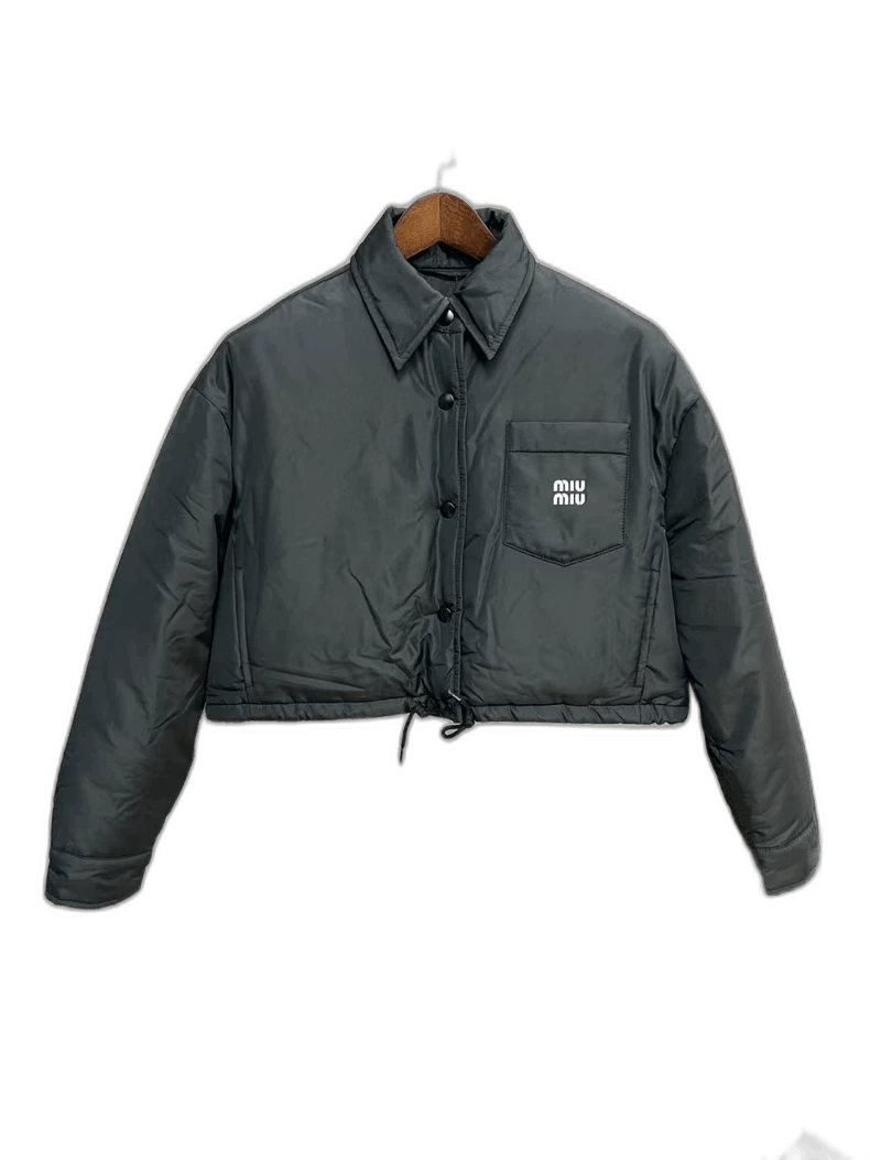 Prada Miu Miu Black Logo Short Down Jacket -2505 Size US S / EU 44-46 / 1 - 1 Thumbnail