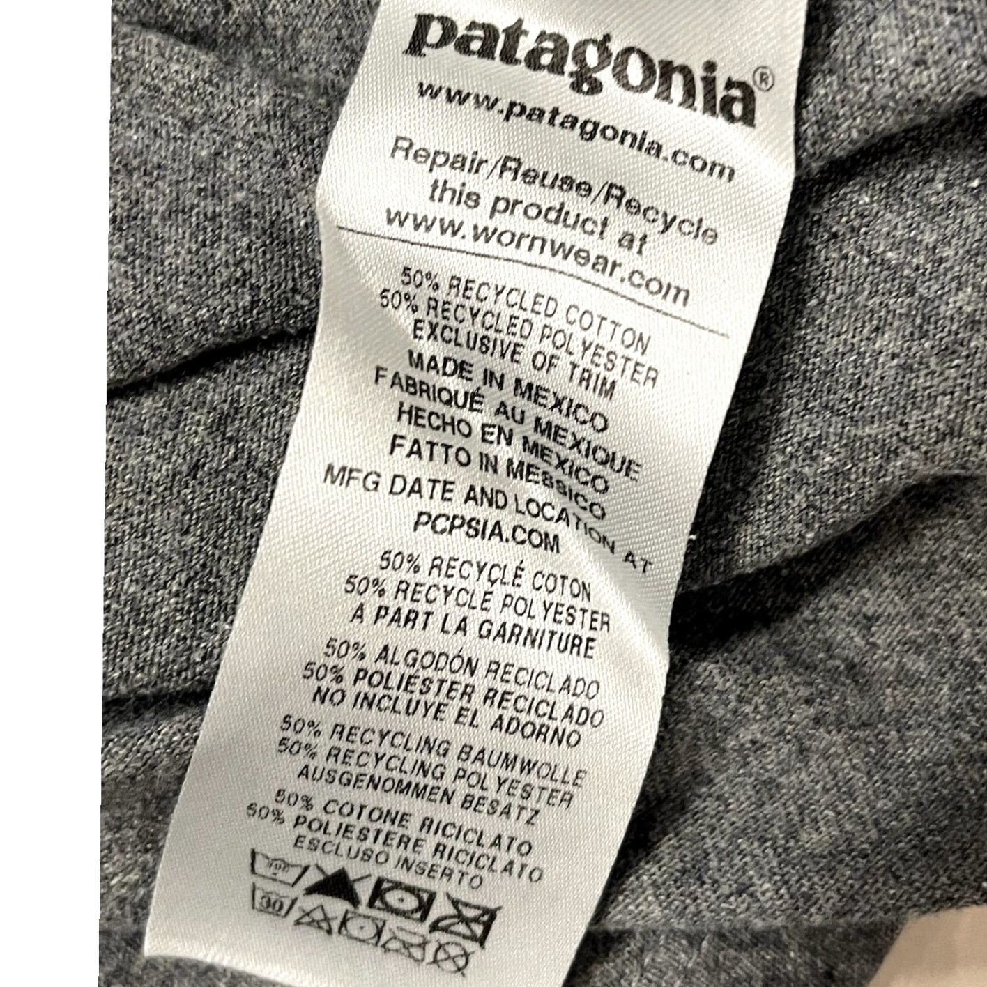 Patagonia VINTAGE Patagonia P-6 Back Logo Responibili-Tee Long Sleeve Shirt M Gray Size US M / EU 48-50 / 2 - 6 Thumbnail