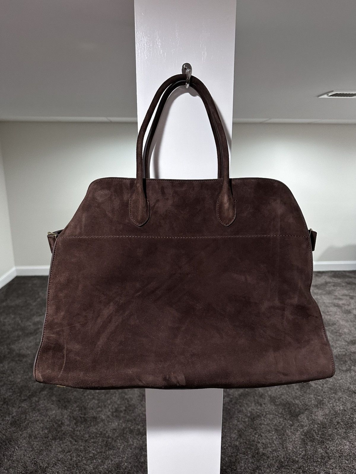 The Row The Row Soft Margaux 17 Brown Suede Leather Top Handle Bag Size ONE SIZE - 17 Thumbnail