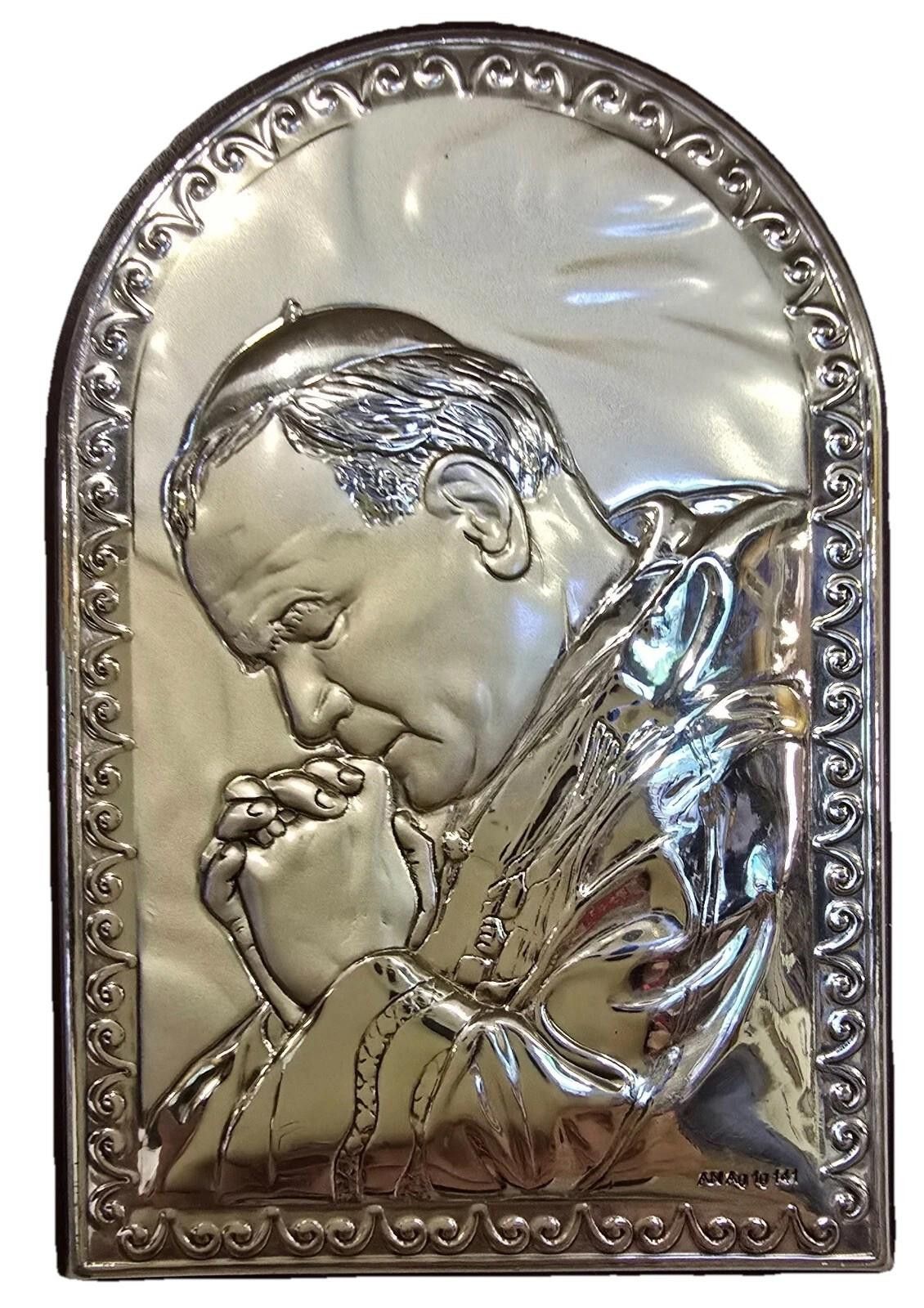 Designer Italian Pope Icon: Silver & Wood Argento Collectible Italy Size ONE SIZE - 4 Thumbnail
