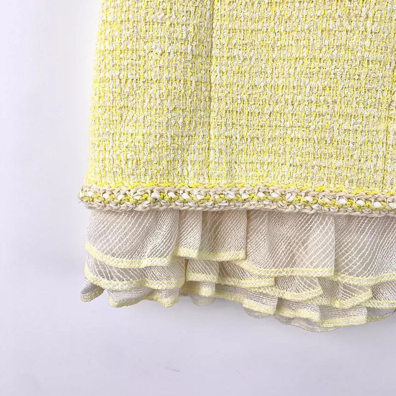Chanel Yellow Sequin Cotton Weaved Skirt by Chanel -2505 Size 35" - 5 Thumbnail