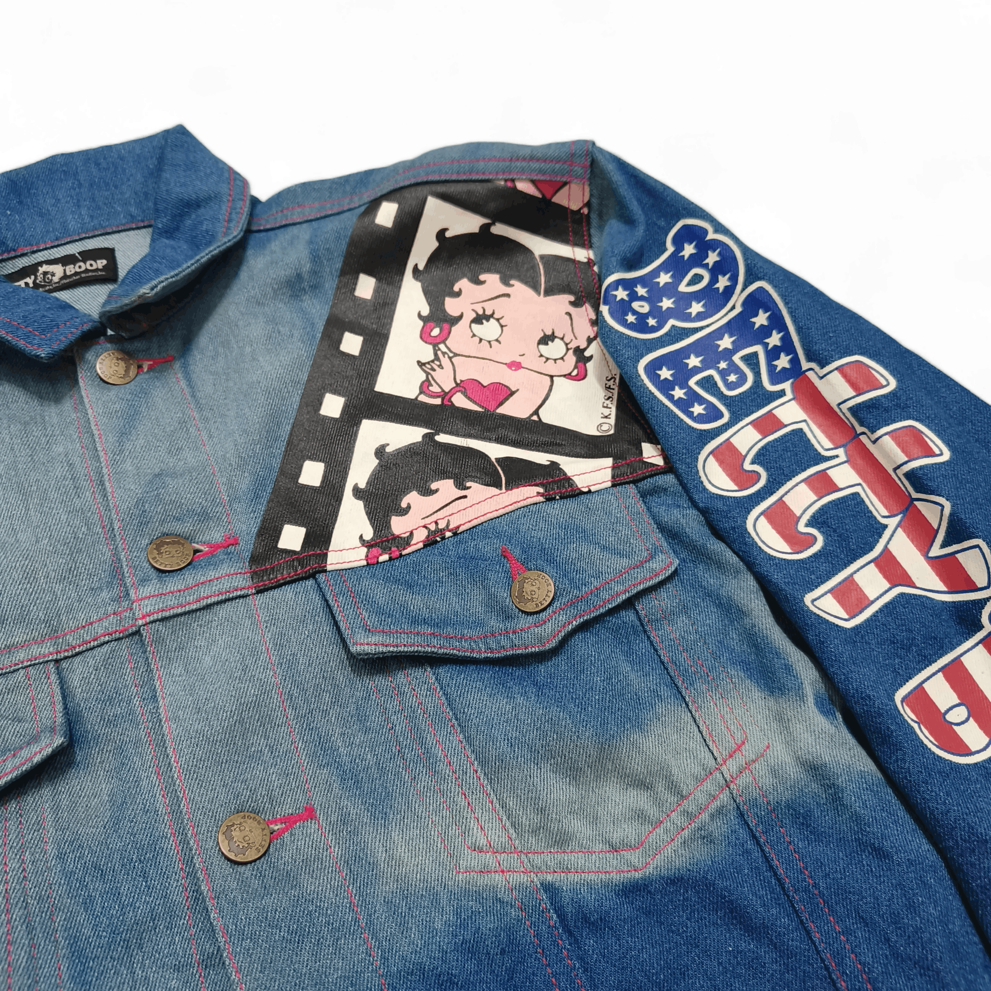 Cartoon Network Vintage 90s Betty Boop Sixty Years Denim Trucker Jean Jacket Size M / US 6-8 / IT 42-44 - 5 Thumbnail