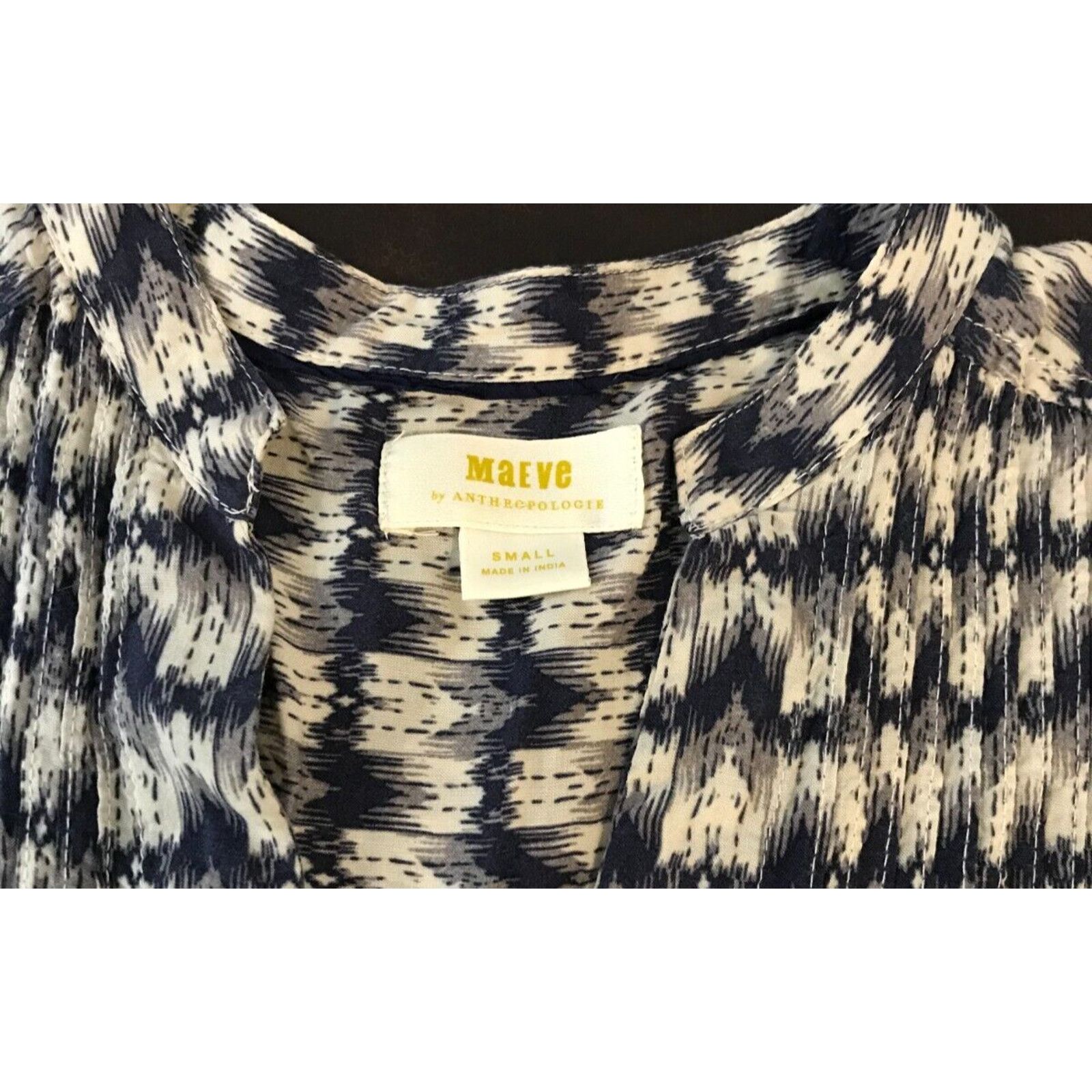 Anthropologie Anthropologie Maeve Petunia Pintucked Blue Tank - Size Small Size S / US 4 / IT 40 - 6 Thumbnail