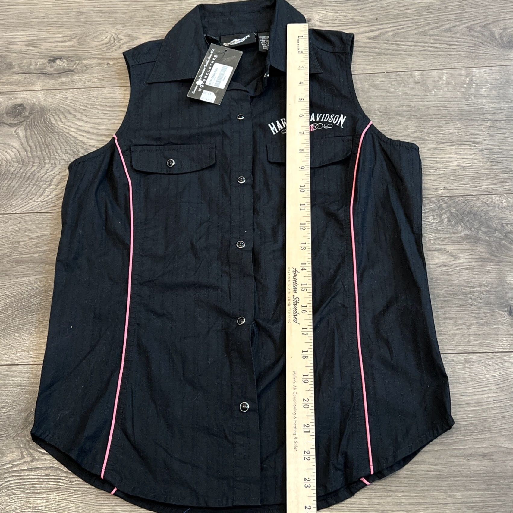 Harley Davidson Harley-Davidson Pearl Snap Sleeveless Vest Womens XL Black Biker Casual Size XL / US 12-14 / IT 48-50 - 3 Thumbnail