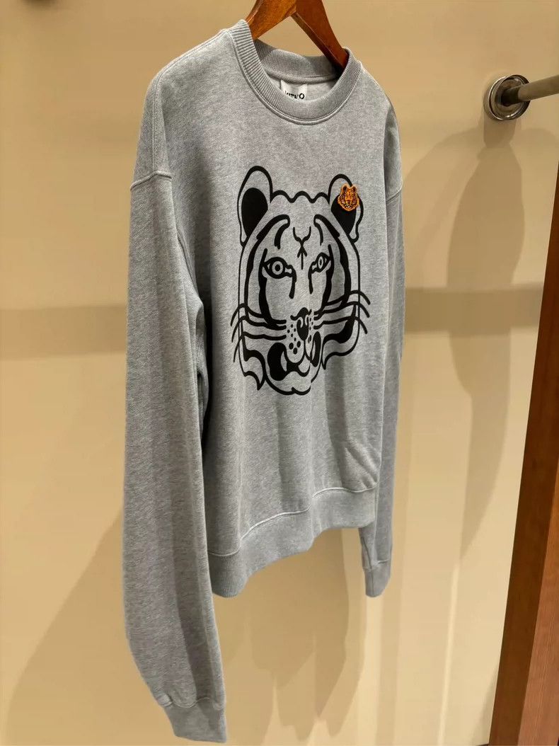 Kenzo KENZO Gray tiger head embroidery hoodie Size US S / EU 44-46 / 1 - 3 Thumbnail