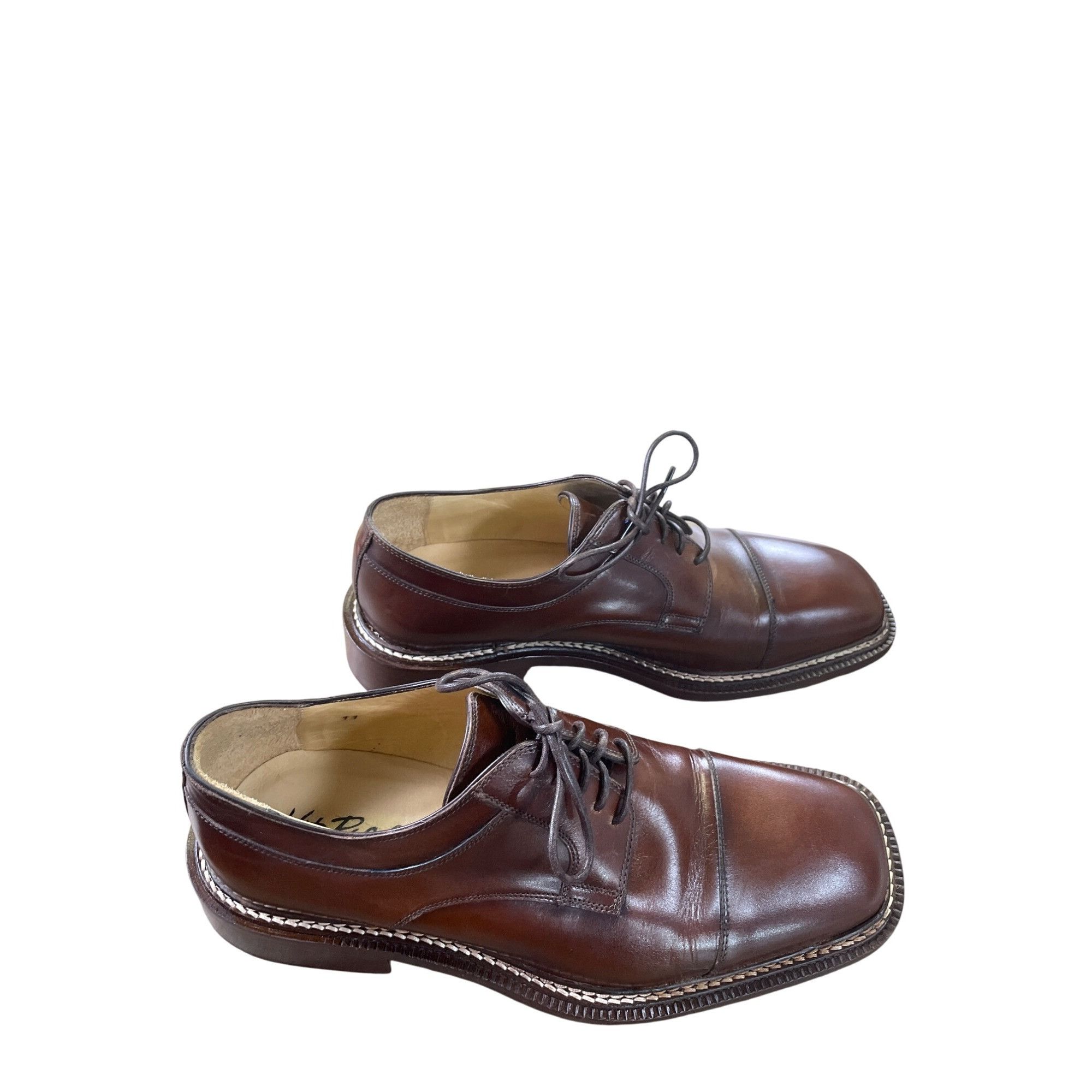 Designer Vito Rufolo Mens Brown Leather Oxford Dress Shoes Size 11D S Size US 11 / EU 44 - 3 Thumbnail