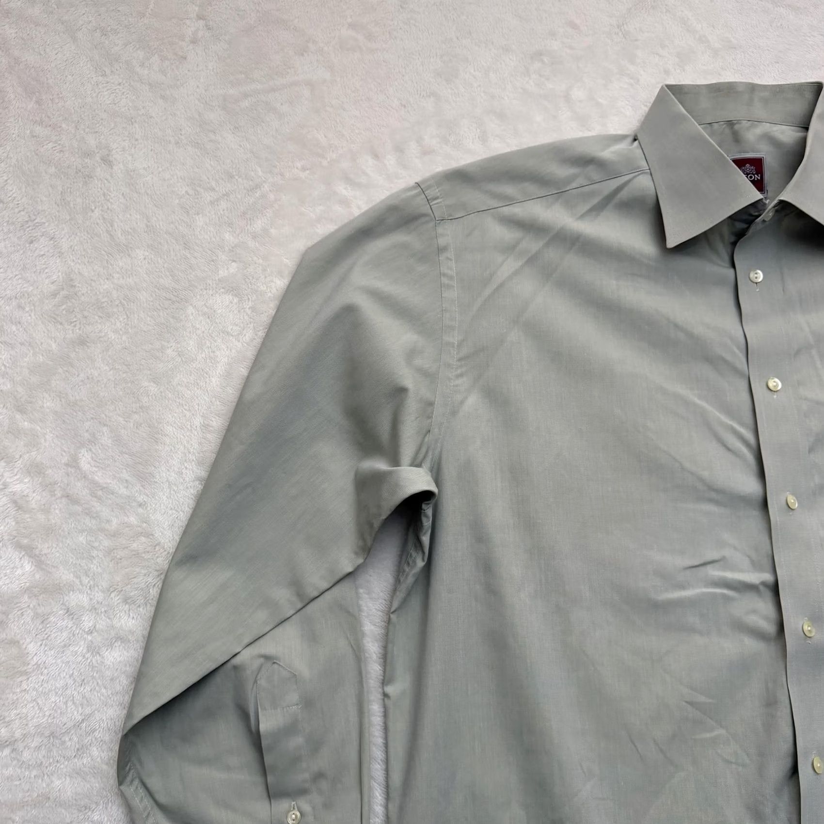 Eton Eton Shirt Mens XL Gray Solid Spread Collar Dress Button Up Shirt Size 42R - 5 Thumbnail