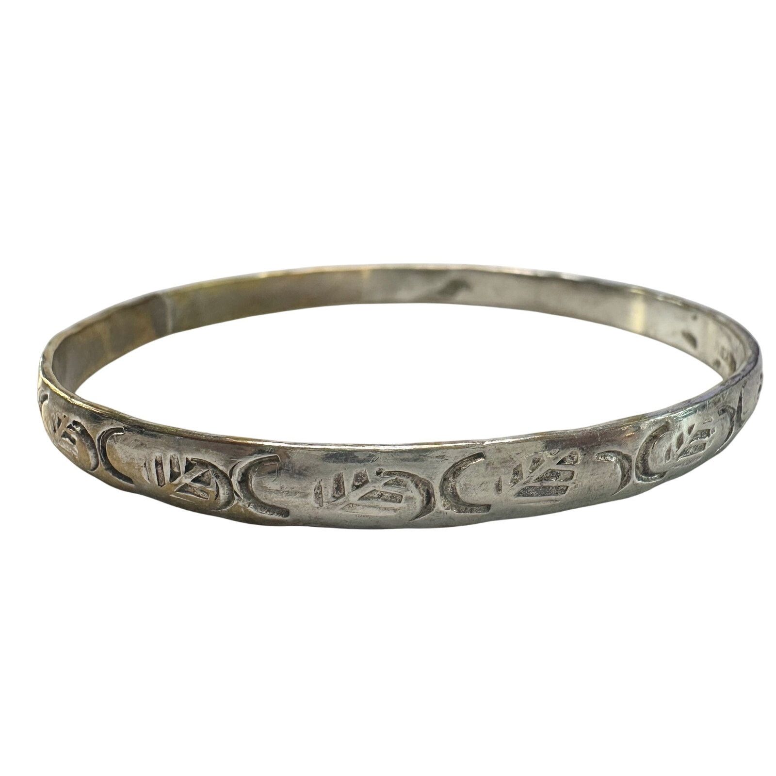 Other Symbol Etched Silverplated Bangle bracelets Stamped MEXICO Size ONE SIZE - 11 Thumbnail