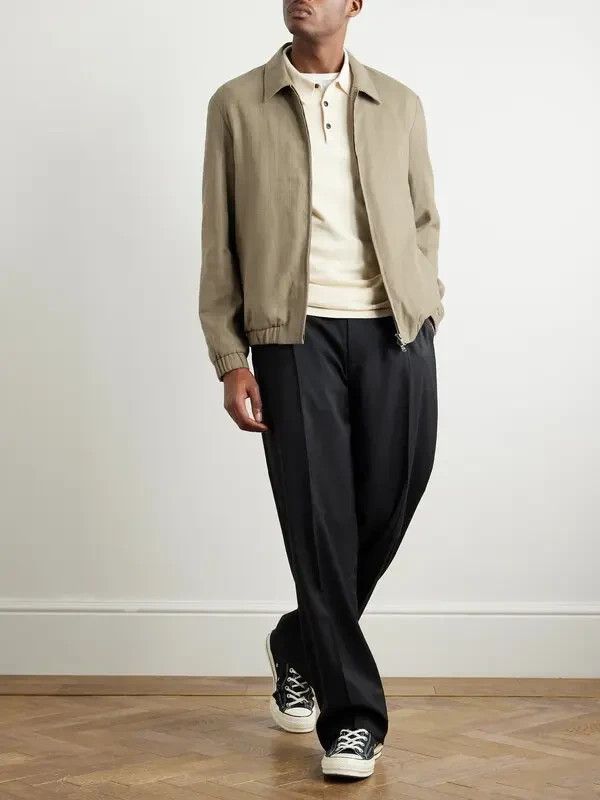 Sunspel Sunspel Textured Black Cotton Lined Blouson Jacket Size US S / EU 44-46 / 1 - 2 Thumbnail