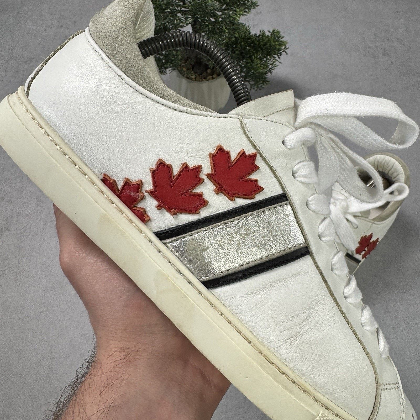 Dsquared2 Dsquared2 White Leather Low Top Sneakers Size 41 US 8 Men Size US 8 / EU 41 - 4 Thumbnail
