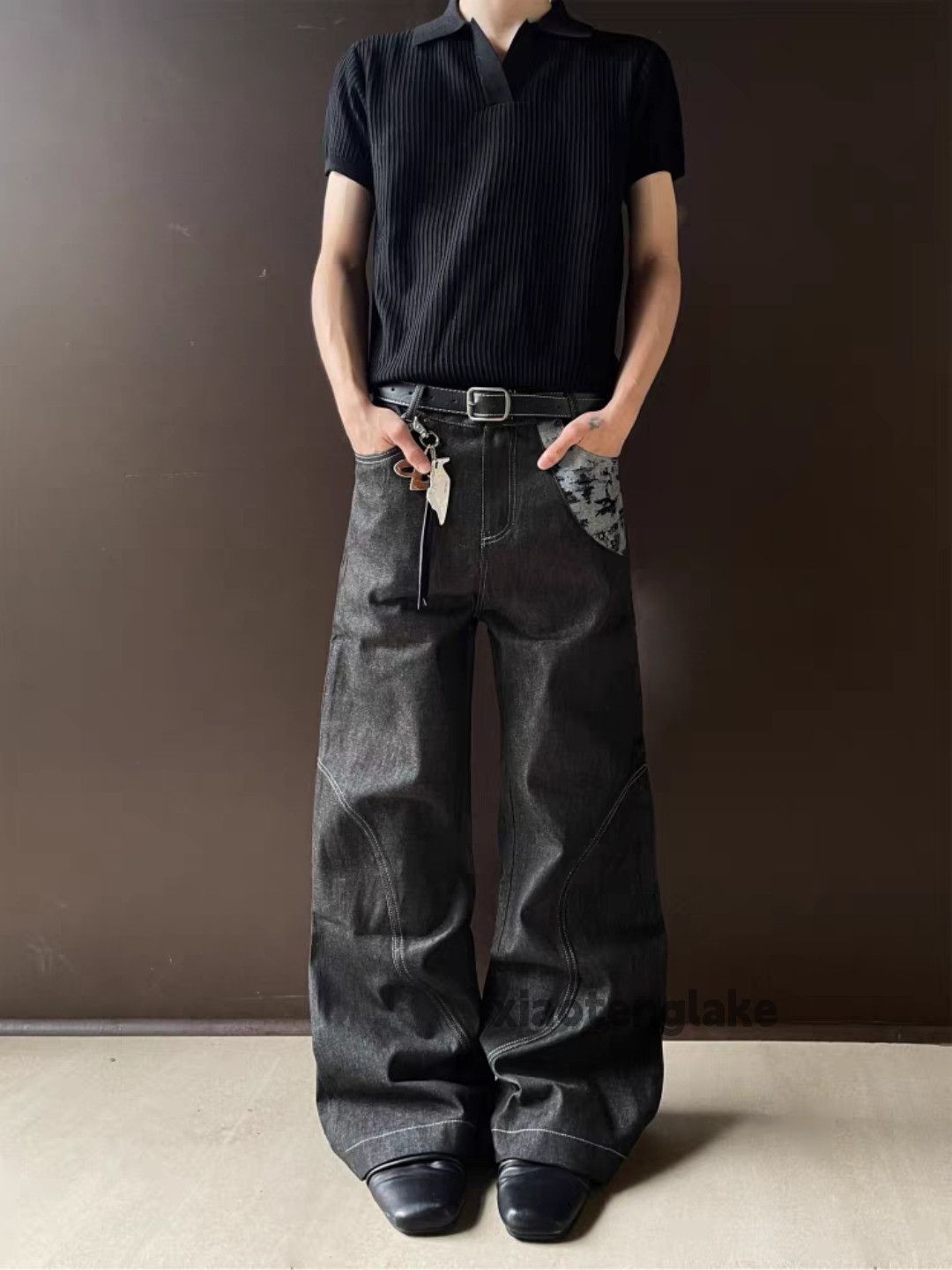 Jean unisex outdoor utility loose baggy skate hiphop jeans Size US 28 / EU 44 - 2 Thumbnail