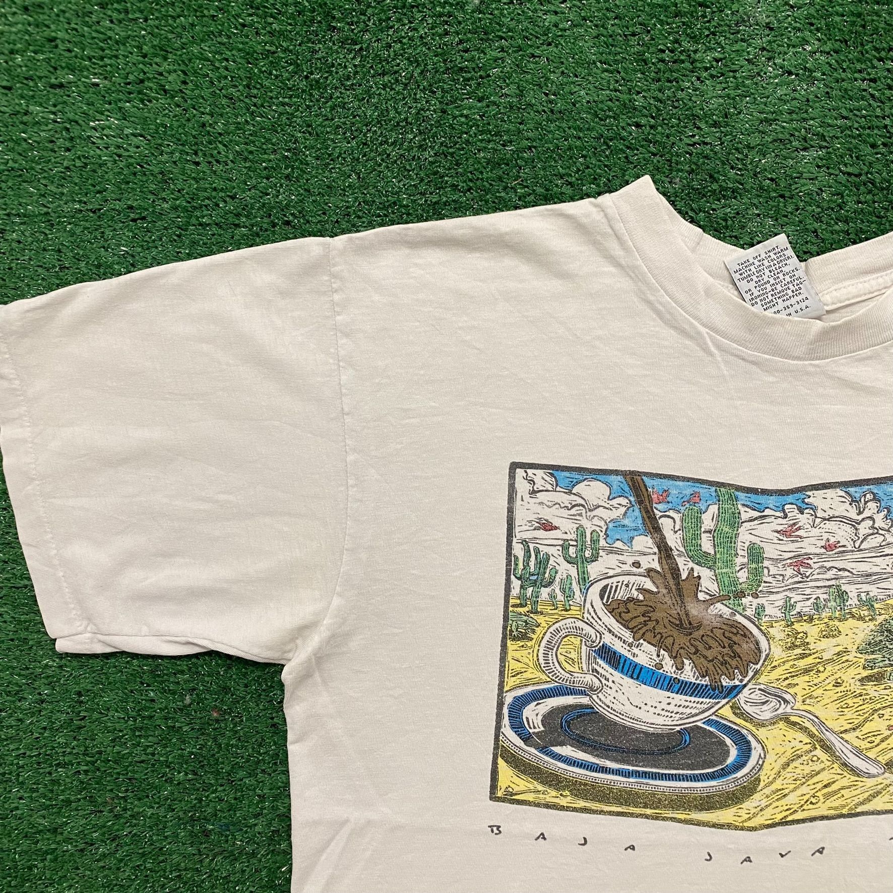 Vintage Vintage 90s Coffee Comic Painting Humor Single Stitch Tee Size US L / EU 52-54 / 3 - 2 Thumbnail