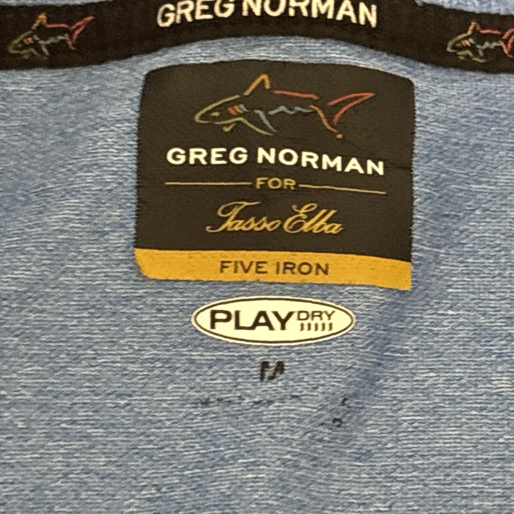 Vintage Greg Norman For Tasso Elba Five Iron PlayDry Golf Polo Blue Size Medium Polo Men M Blue Classic Breathable PlayDry Golf Shirt Size US M / EU 48-50 / 2 - 2 Thumbnail