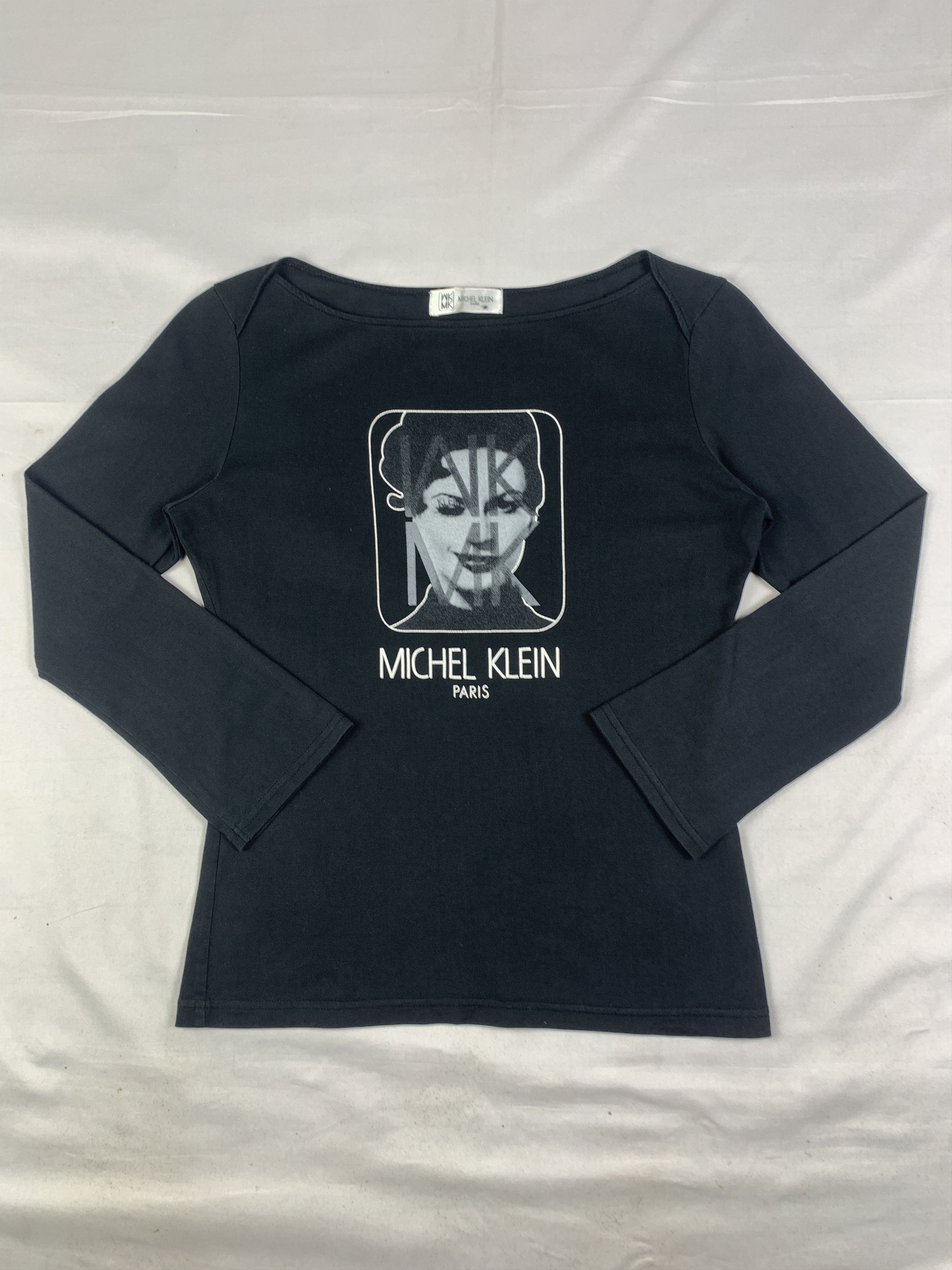 Michel Klein 2000s Michel Klein Black Girl Graphic Top (S to M) Size S / US 4 / IT 40 - 1 Thumbnail