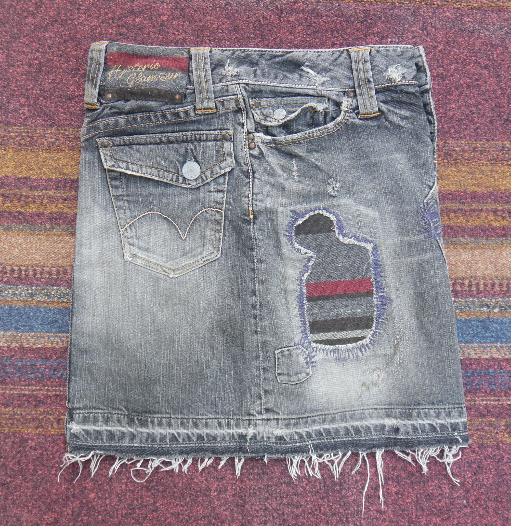 Hysteric Glamour (SK98) Hysteric Glamour Japan Black Washed Denim Skirt XS Size 27" / US 4 / IT 40 - 16 Thumbnail