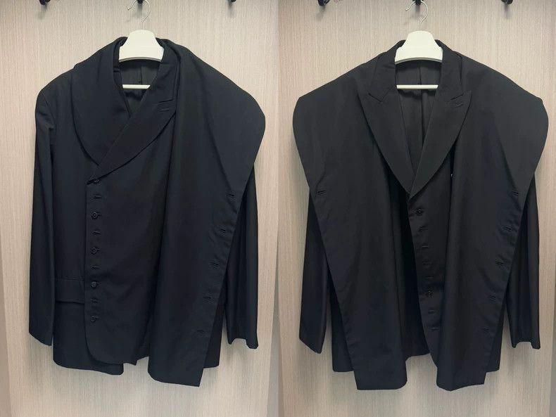 Yohji Yamamoto Yohji Yamamoto size m 96aw double scarf collar suit 2502-N Size 38S - 7 Thumbnail