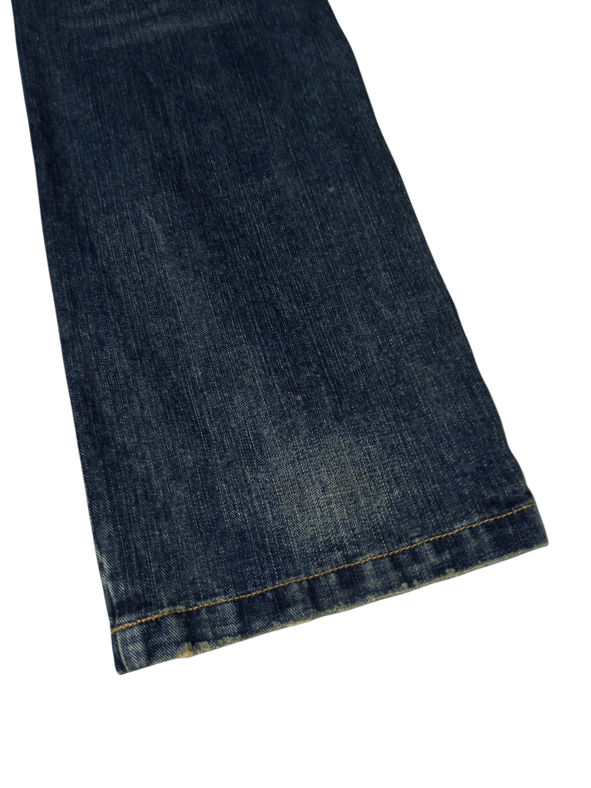 Karakuri Tamashii Vintage exhibitionist embroidery distressed flared denim Size US 33 - 13 Thumbnail
