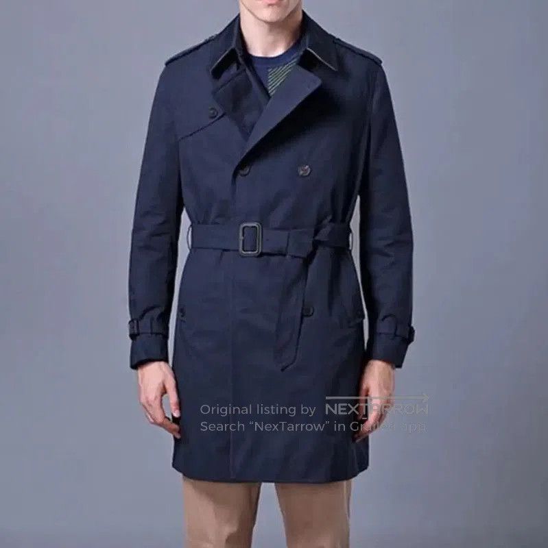 Burberry Burberry Navy Cotton Men's Coat. Size US S / EU 44-46 / 1 - 7 Thumbnail
