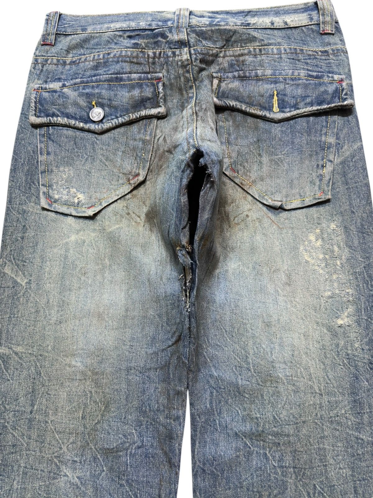 Hysteric Glamour Vintage Jungle Storm Mudwash Ripped Distressed Denim Size US 33 - 7 Thumbnail