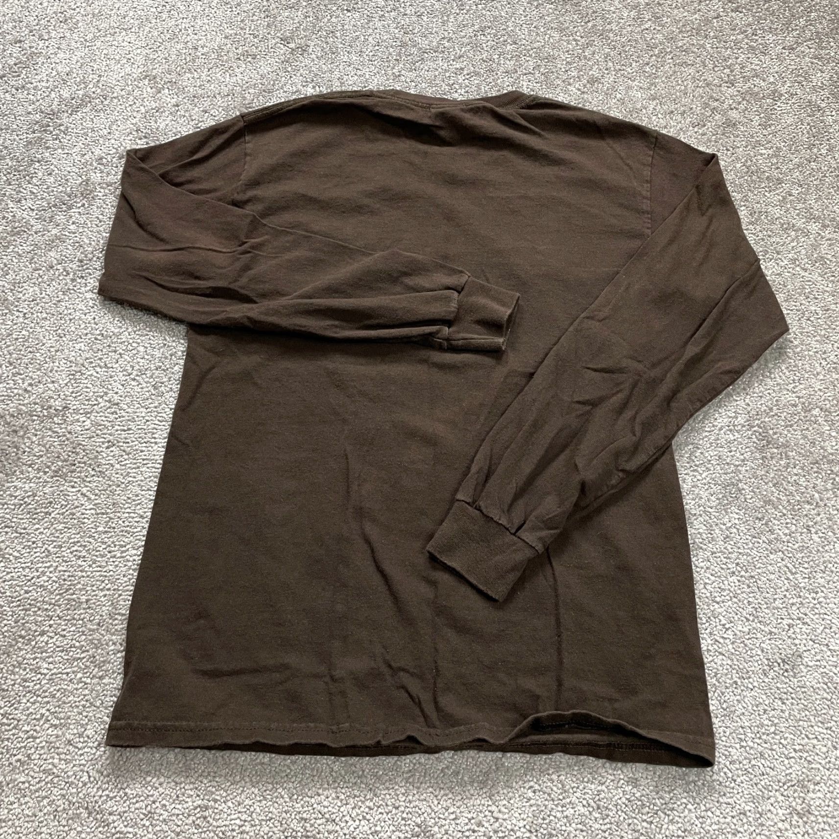 Gildan Gildan Ultra Cotton Tee T-Shirt Mens Small Brown Long Sleeve Crew Neck Regular Fit Cotton Graphic Logo Size US S / EU 44-46 / 1 - 2 Thumbnail